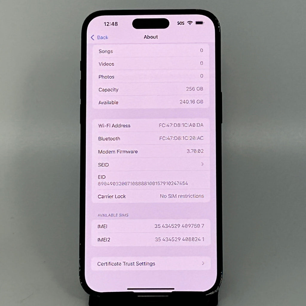 Apple iPhone 14 Pro Max 256GB Space Black Unlocked 99% BH