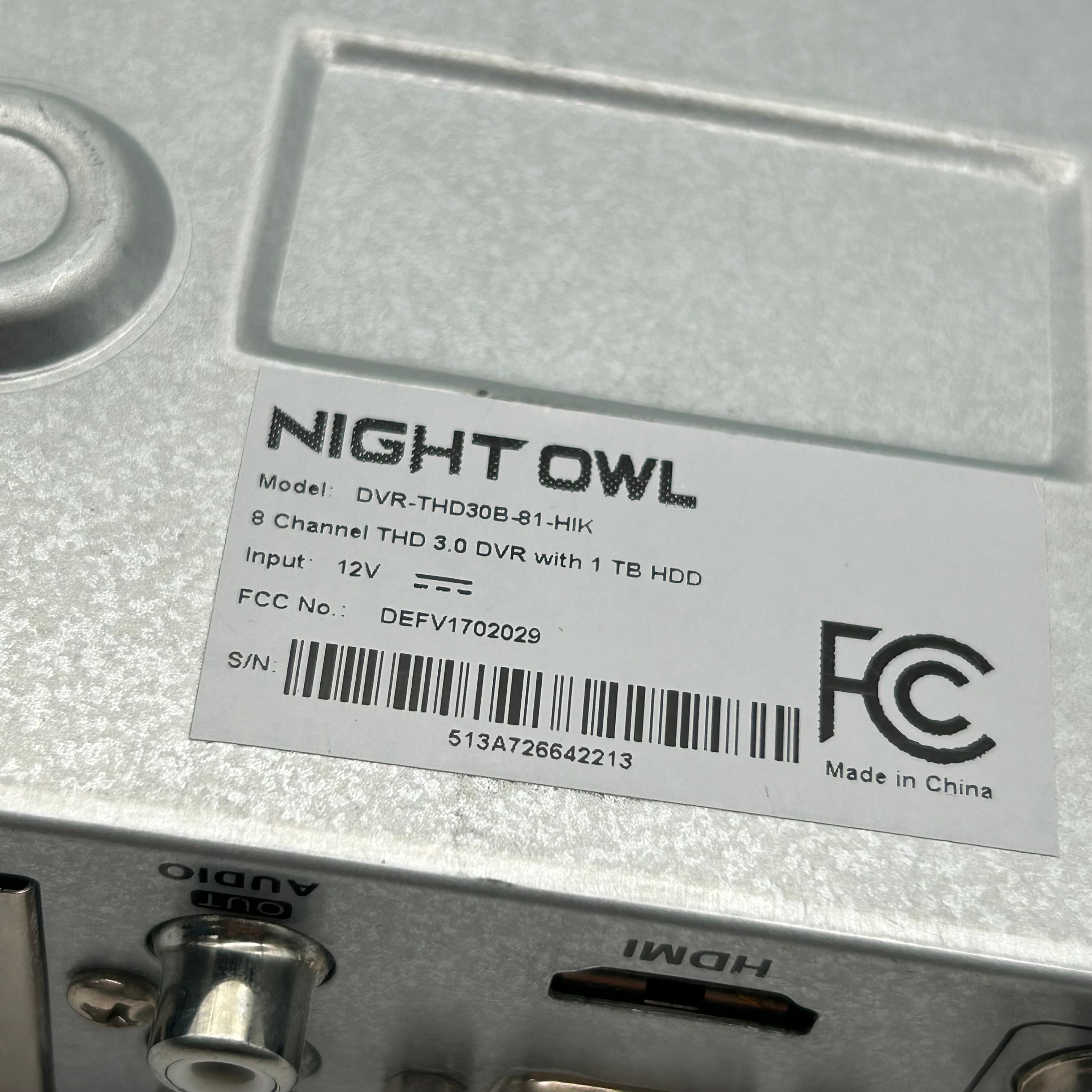 NIGHT OWL DVR-THD30B 81 Black Security Camera - Use