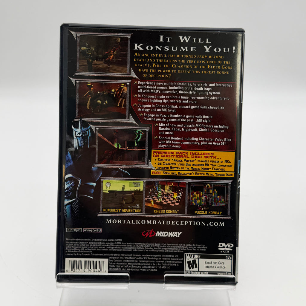 Mortal Kombat Deception Premium Pack (PlayStation 2, PS2 2004) CIB W/ Metal Card
