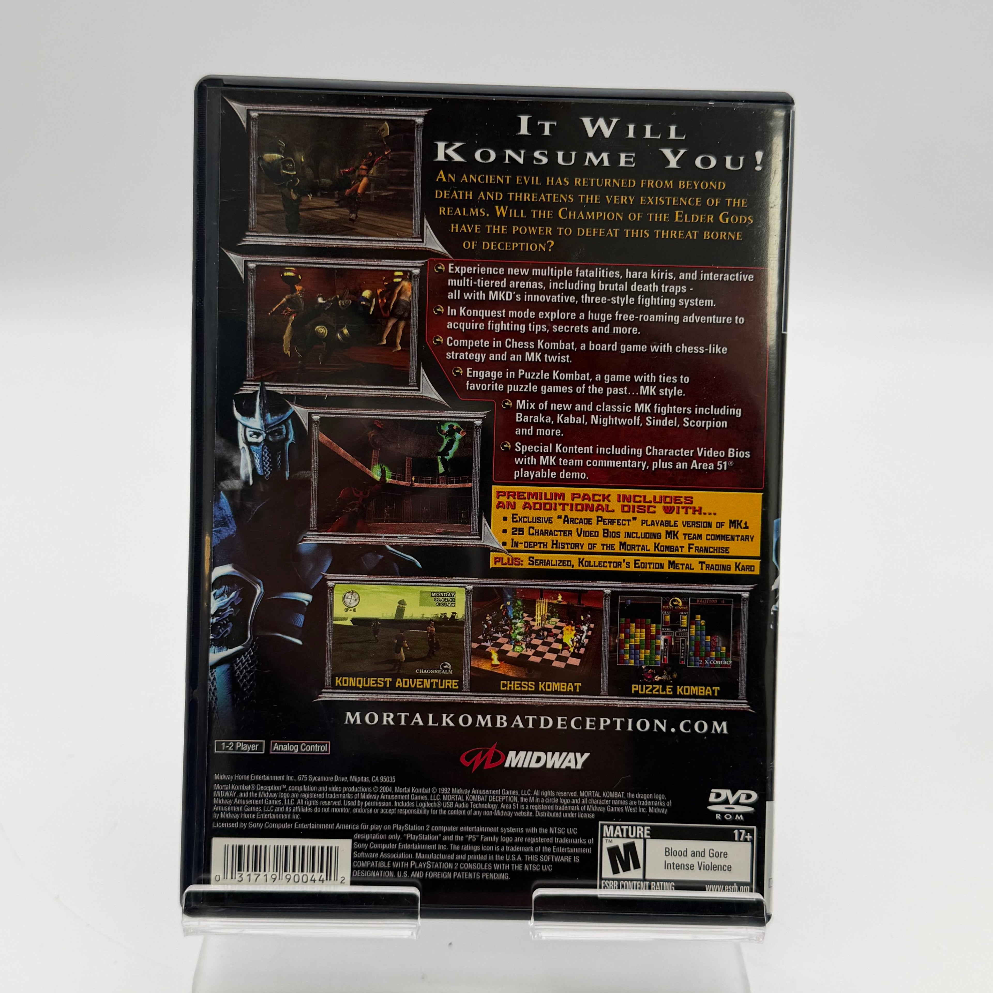 Mortal Kombat Deception Premium Pack (PlayStation 2, PS2 2004) CIB W/ Metal Card