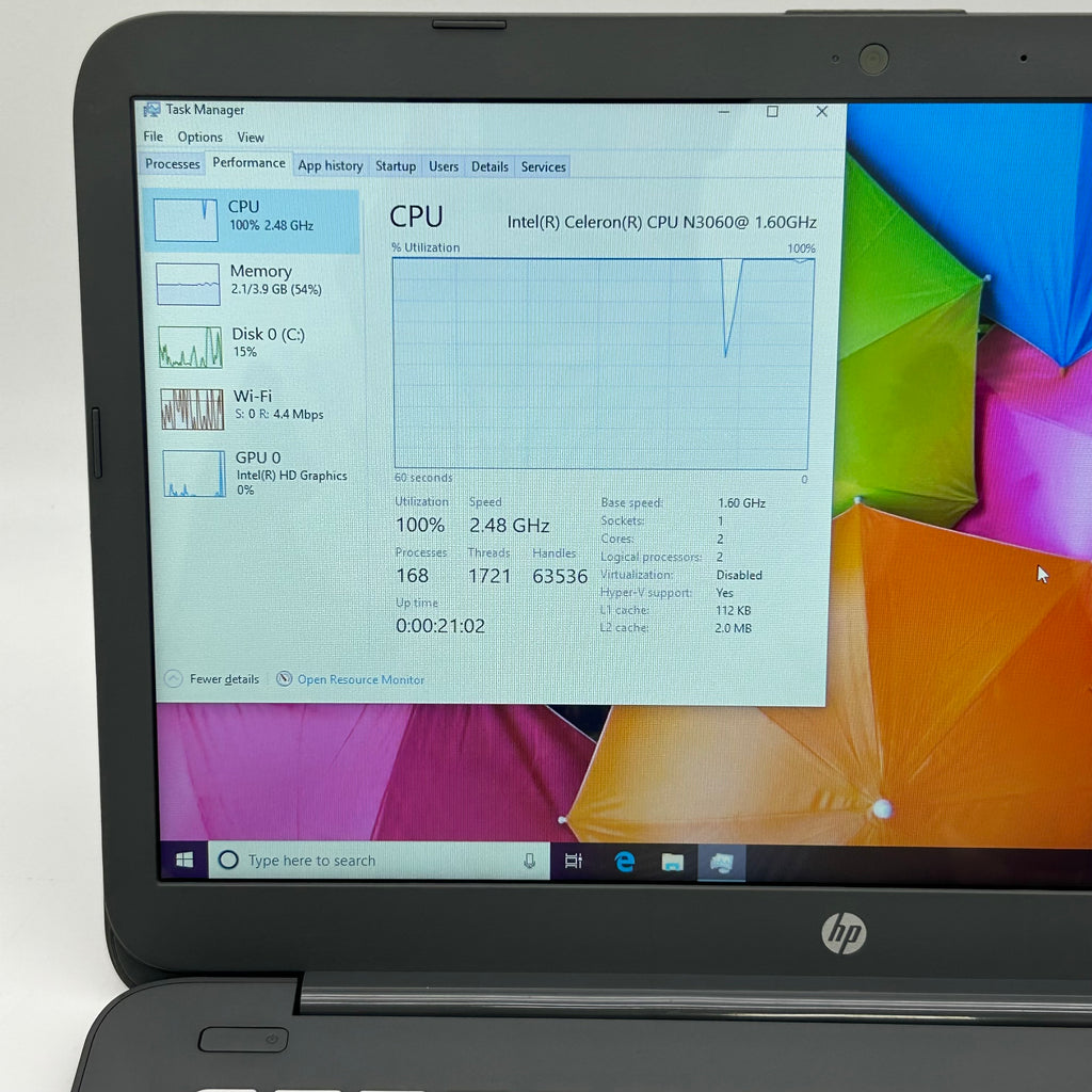 HP Stream 14-CB012DX 14" Celeron N3060 4GB RAM 64GB SSD Win 10