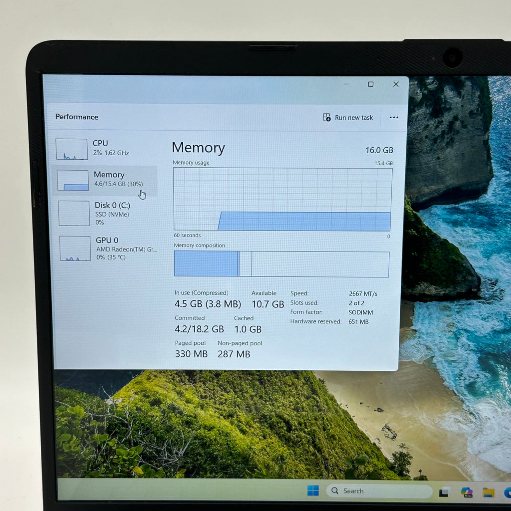 HP 15-ef1013dx 15.6-inch Laptop Ryzen 7 4700U 16GB RAM 512GB SSD Windows 11 Pro Silver