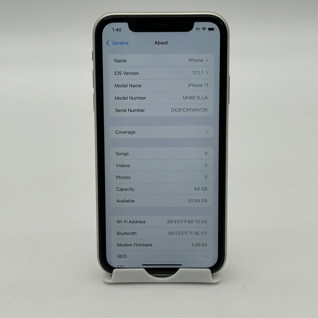 Apple iPhone 11 - 64GB - White (AT&T) MH8E3LL/A 81% BH