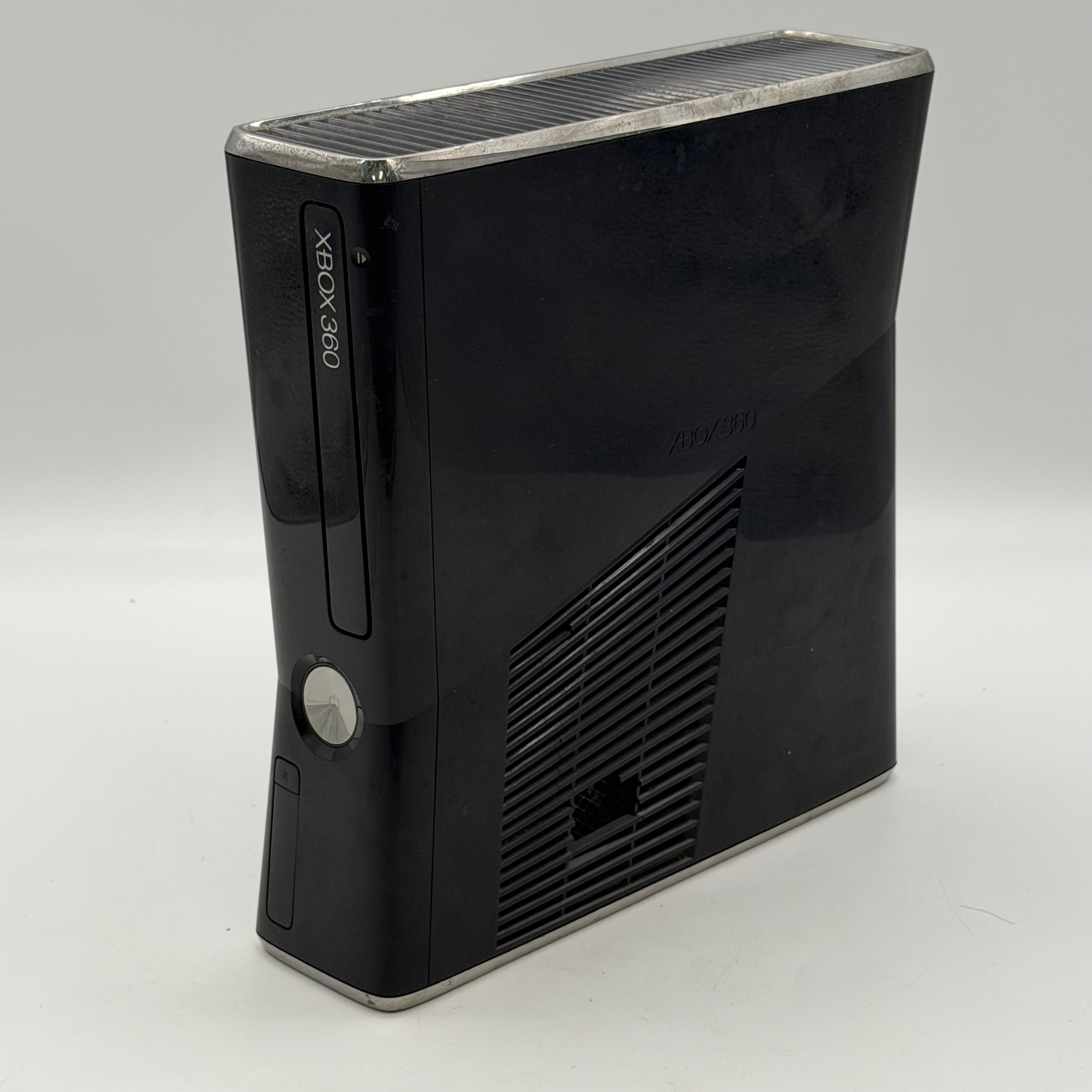 Microsoft Xbox 360S Black Console 1439 250GB w/ 2 Games - Tested