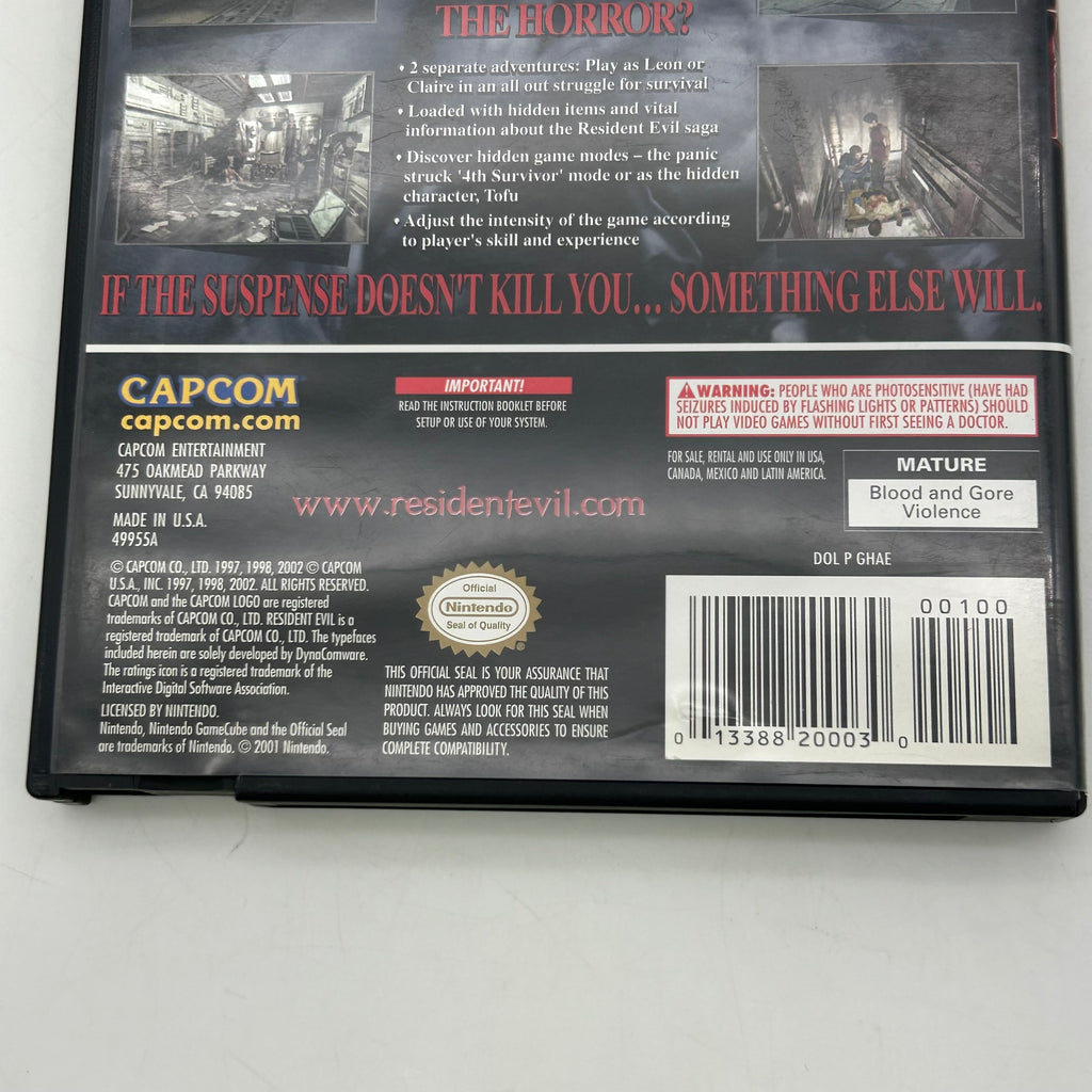 Nintendo GameCube Resident Evil 2 Game w/ Manual & Case
