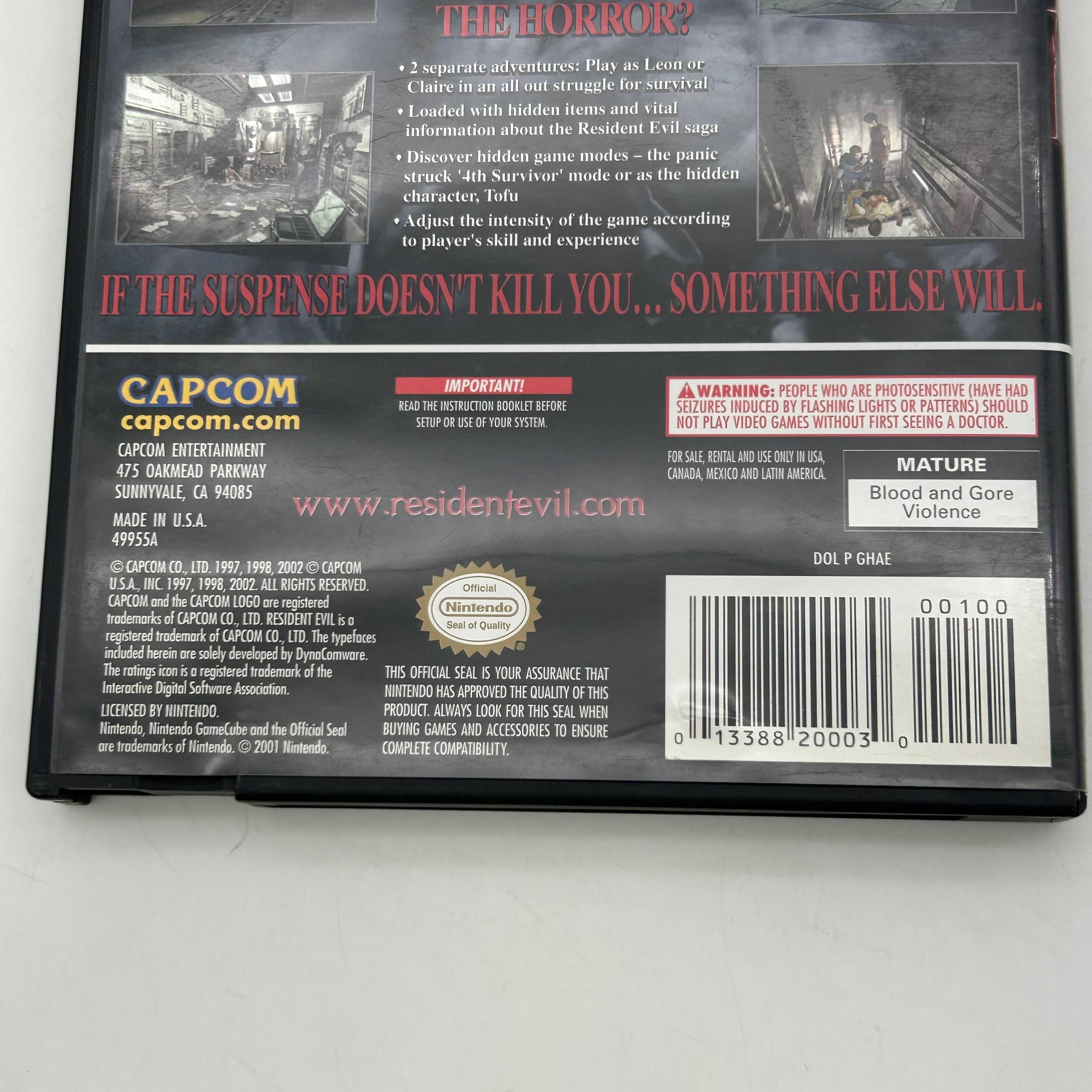 Nintendo GameCube Resident Evil 2 Game w/ Manual & Case