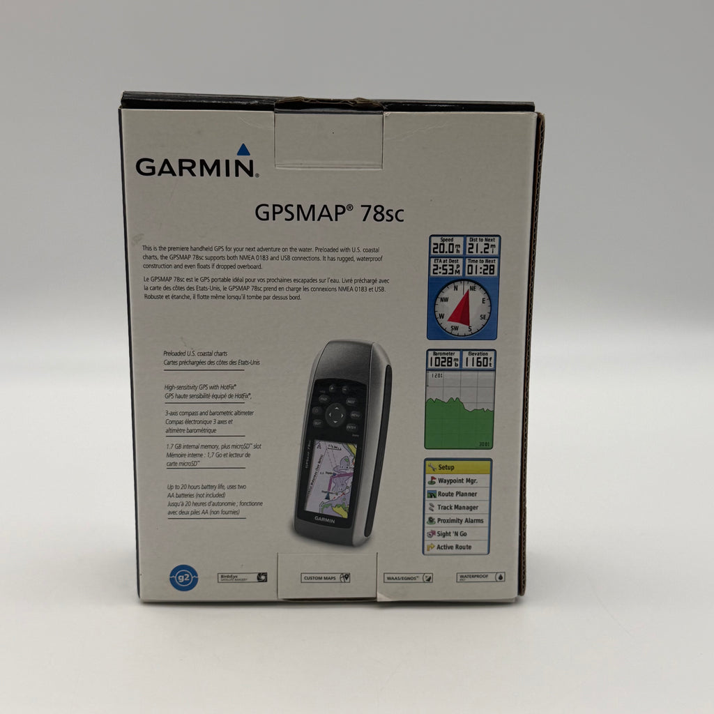 Garmin GPSMAP 78sc Gray Black Portable 2.6" LCD 3-Axis USB Marine GPS Navigator