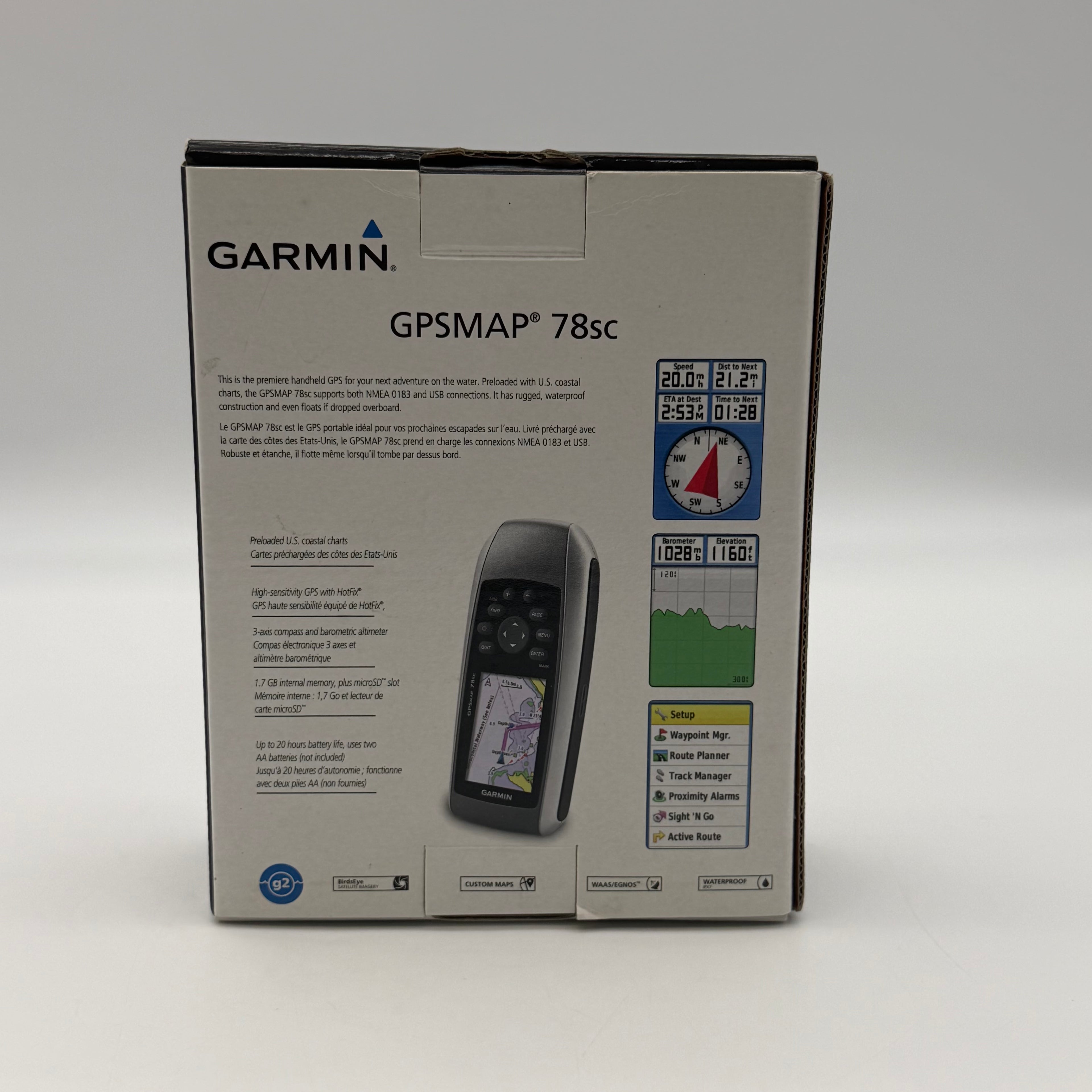 Garmin GPSMAP 78sc Gray Black Portable 2.6" LCD 3-Axis USB Marine GPS Navigator