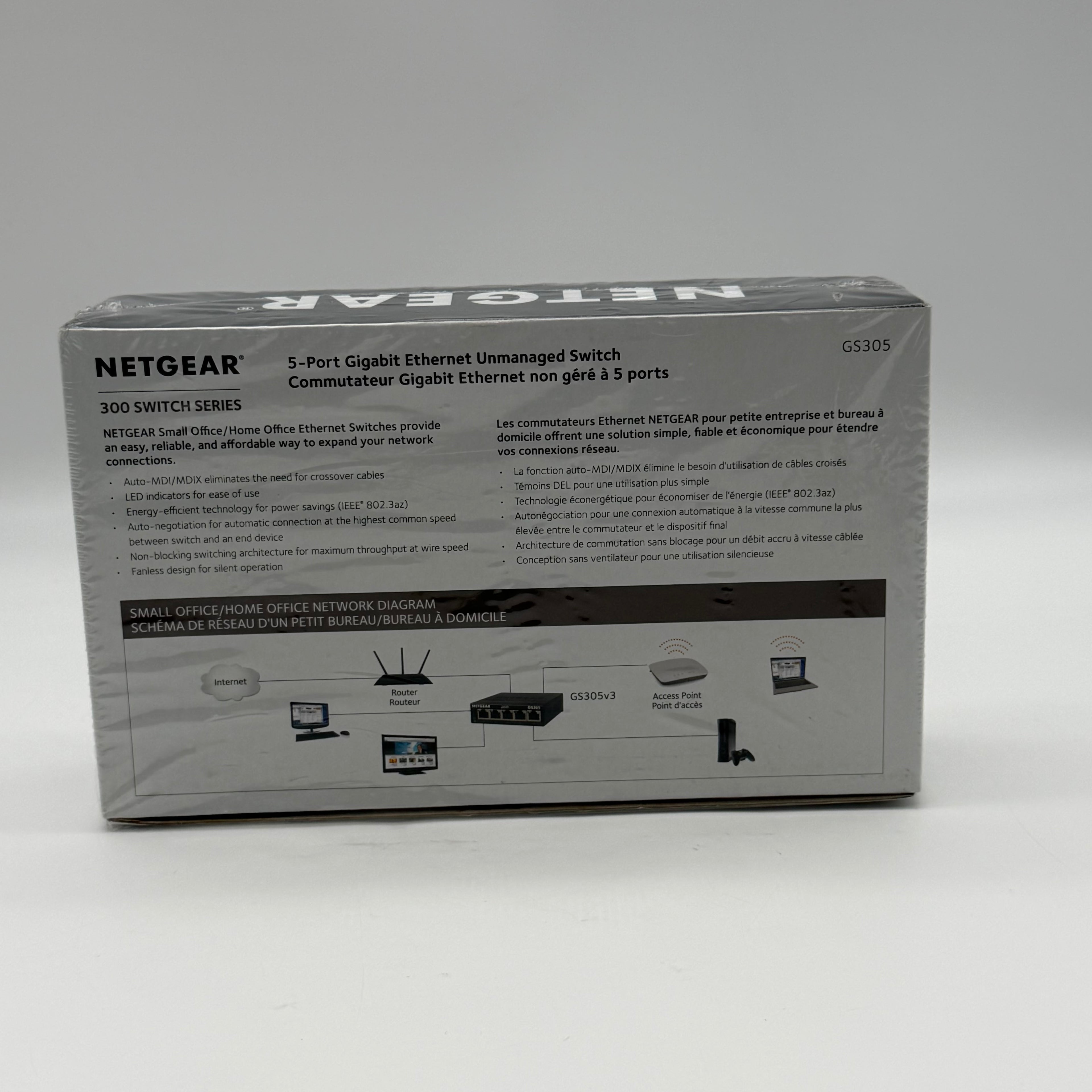 NETGEAR GS305 300 Series 5-Port Gigabit Unmanaged Ethernet Switch RJ-45 NIB