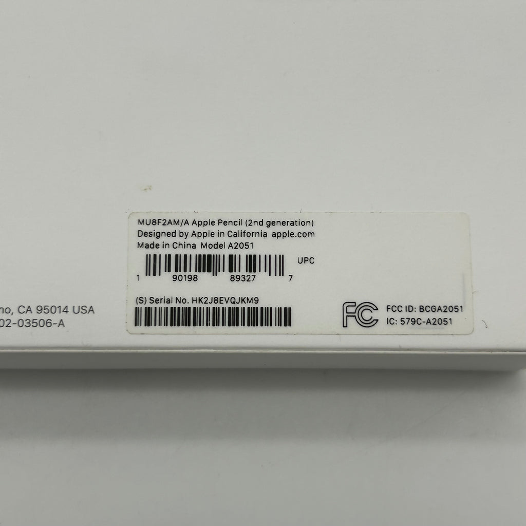 Apple Pencil Stylus (2nd Generation) Model A2051 MPN MU8F2AM/A w/ Box