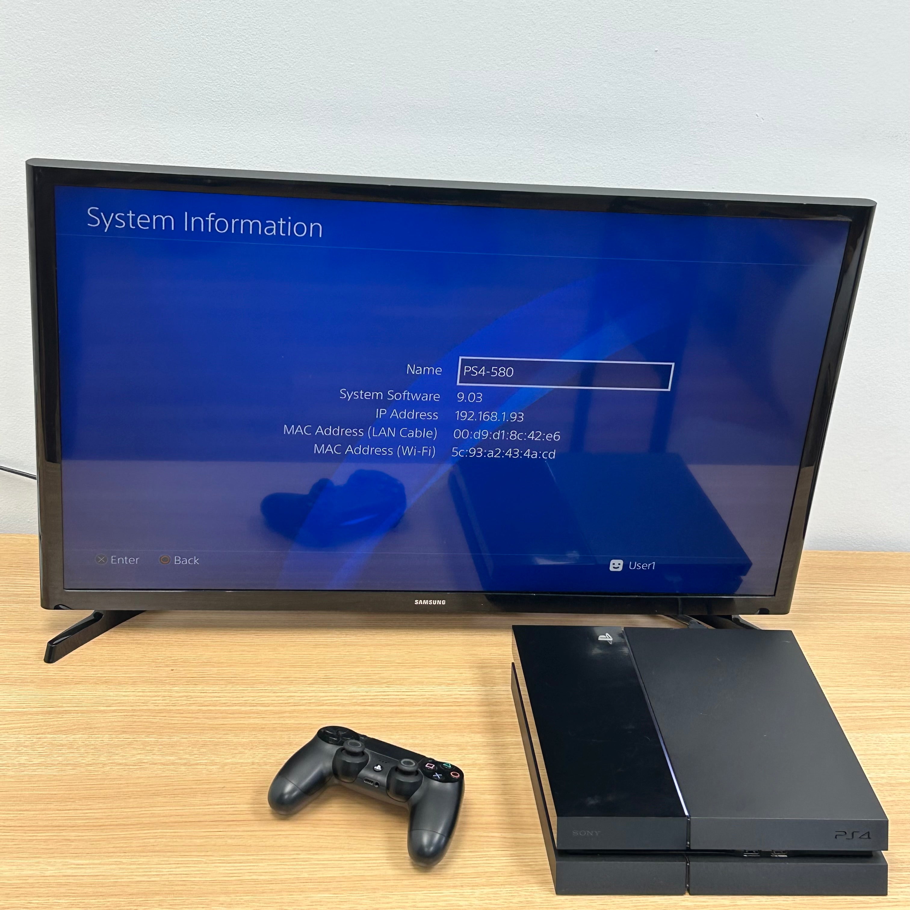 Sony PlayStation 4 PS4 500GB Black Console CUH-1115A Bundle, Controllers - TESTED w/ 8 Games