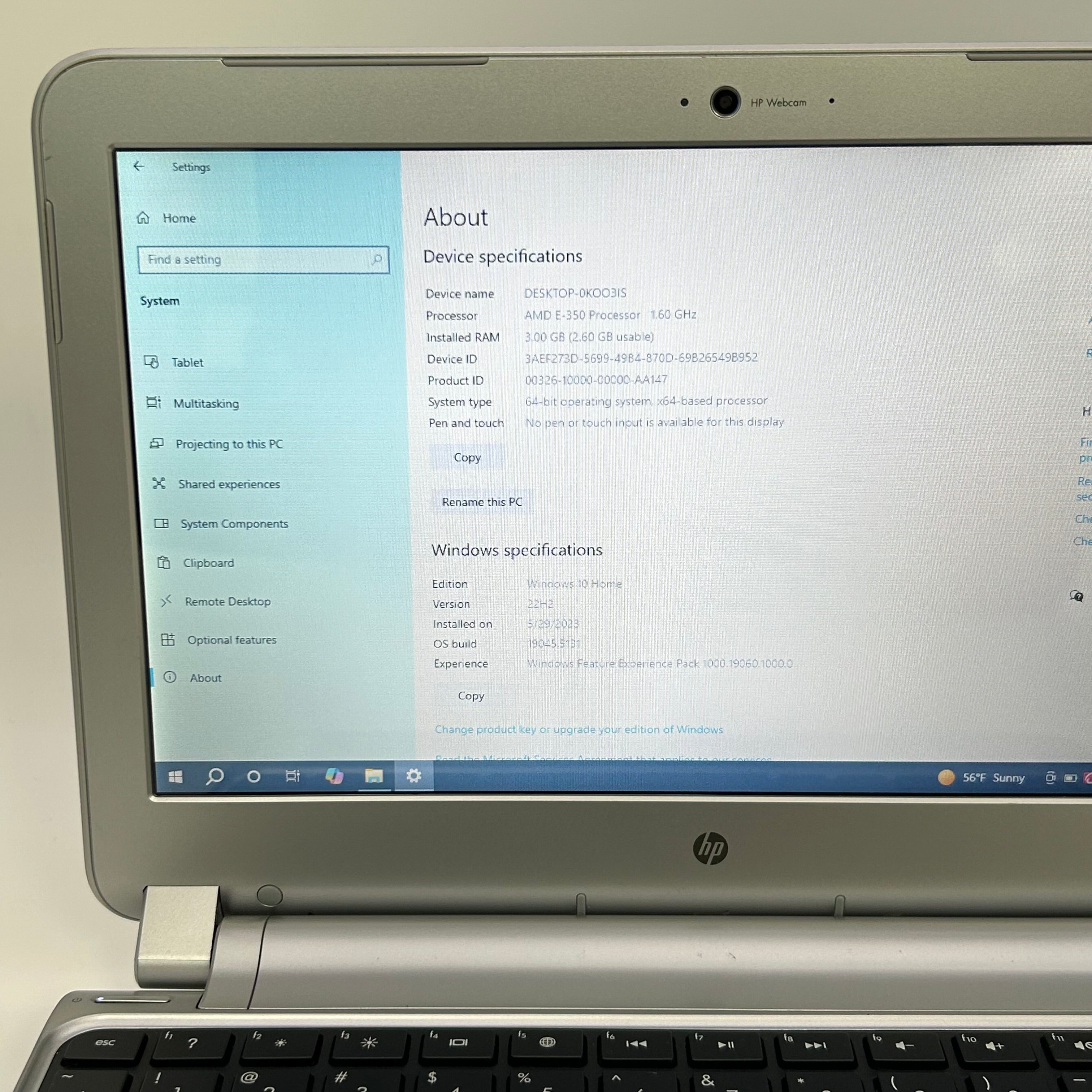 HP Pavilion dm1-3025dx 11.6" Laptop AMD E-350 3GB RAM 250GB HDD Gray