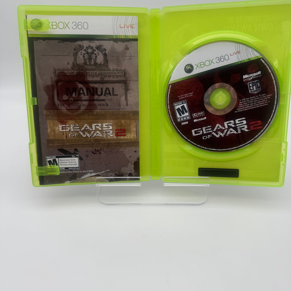 Xbox 360 Gears of War 2 Green Video Game with Box and Manual - Used