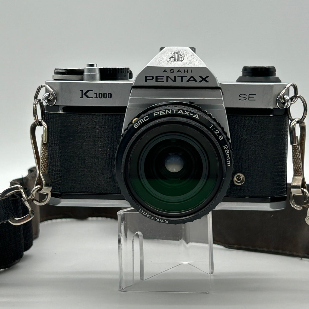 Asahi Pentax K-1000 SE 35mm SLR Film Camera w/ 28mm 1:2 Lens & Strap - Untested