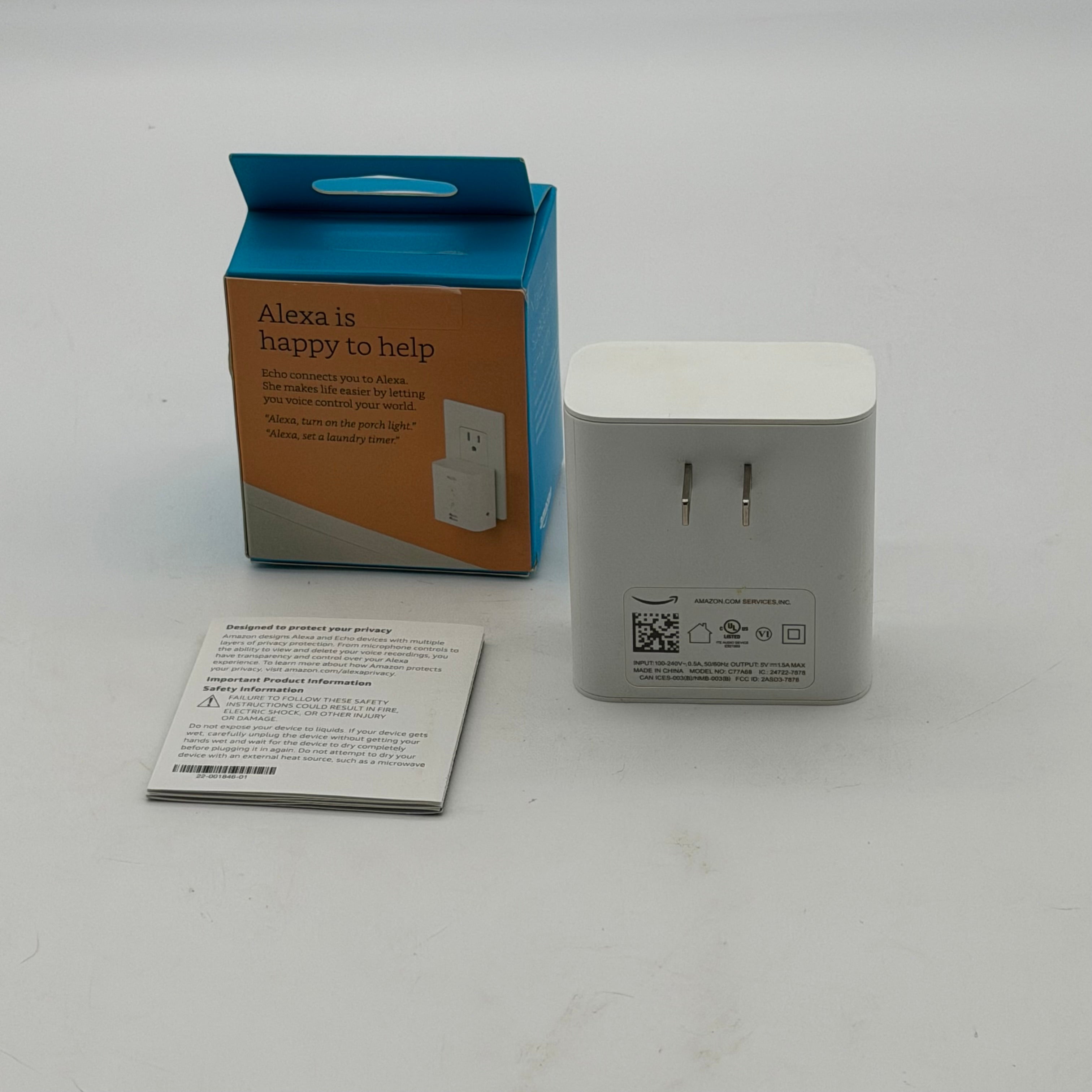 Amazon Echo Flex Smart Speaker Plug-In, Alexa WiFi, USB, Bluetooth