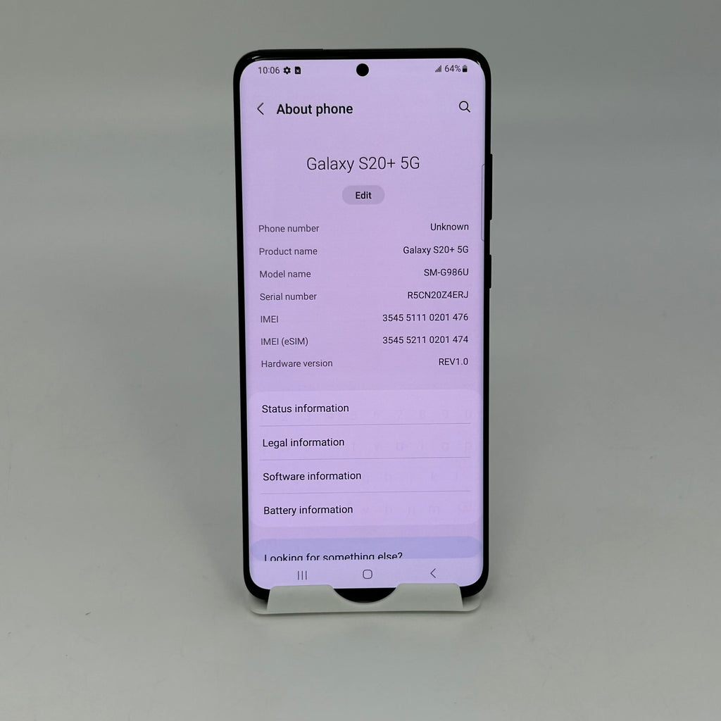 Samsung Galaxy S20 Plus 5G 512GB G986U Black - Screen Burn & Loose Back Glass