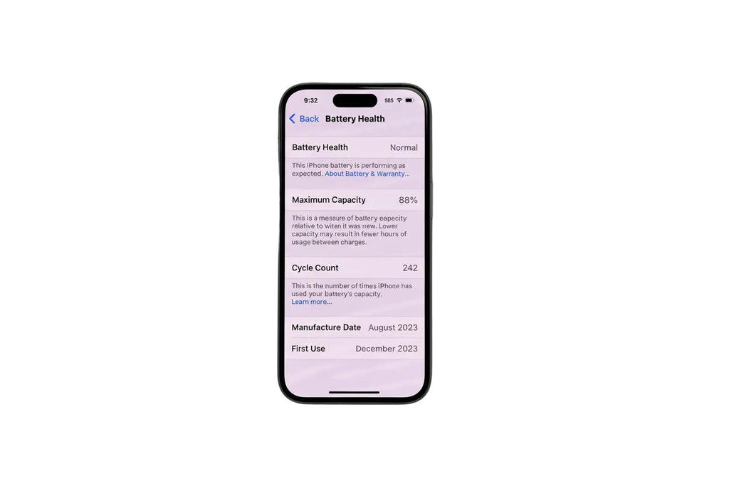 Unlocked Apple iPhone 15 - 128 GB - White- MTLY3LL/A BH 88% Clean IMEI