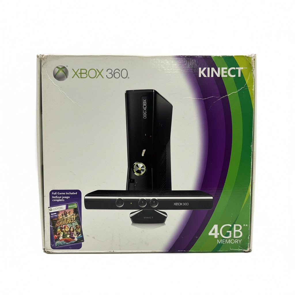 Microsoft Xbox 360 S 1439 Black Console Bundle with Kinect, Controller, Box & 5 Games