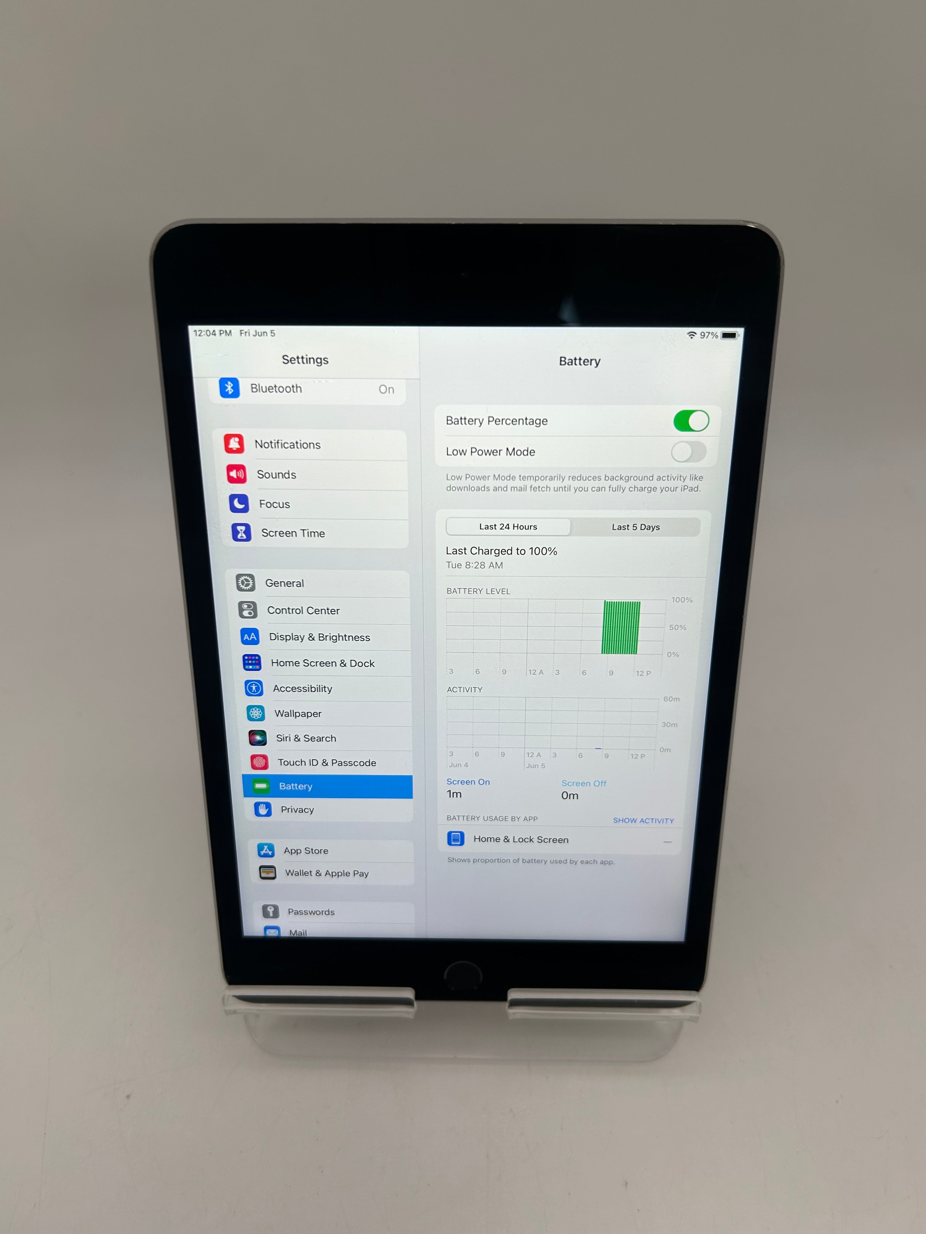 Apple iPad Mini 4th Gen A1538 32GB WiFi Unlocked Silver Used C