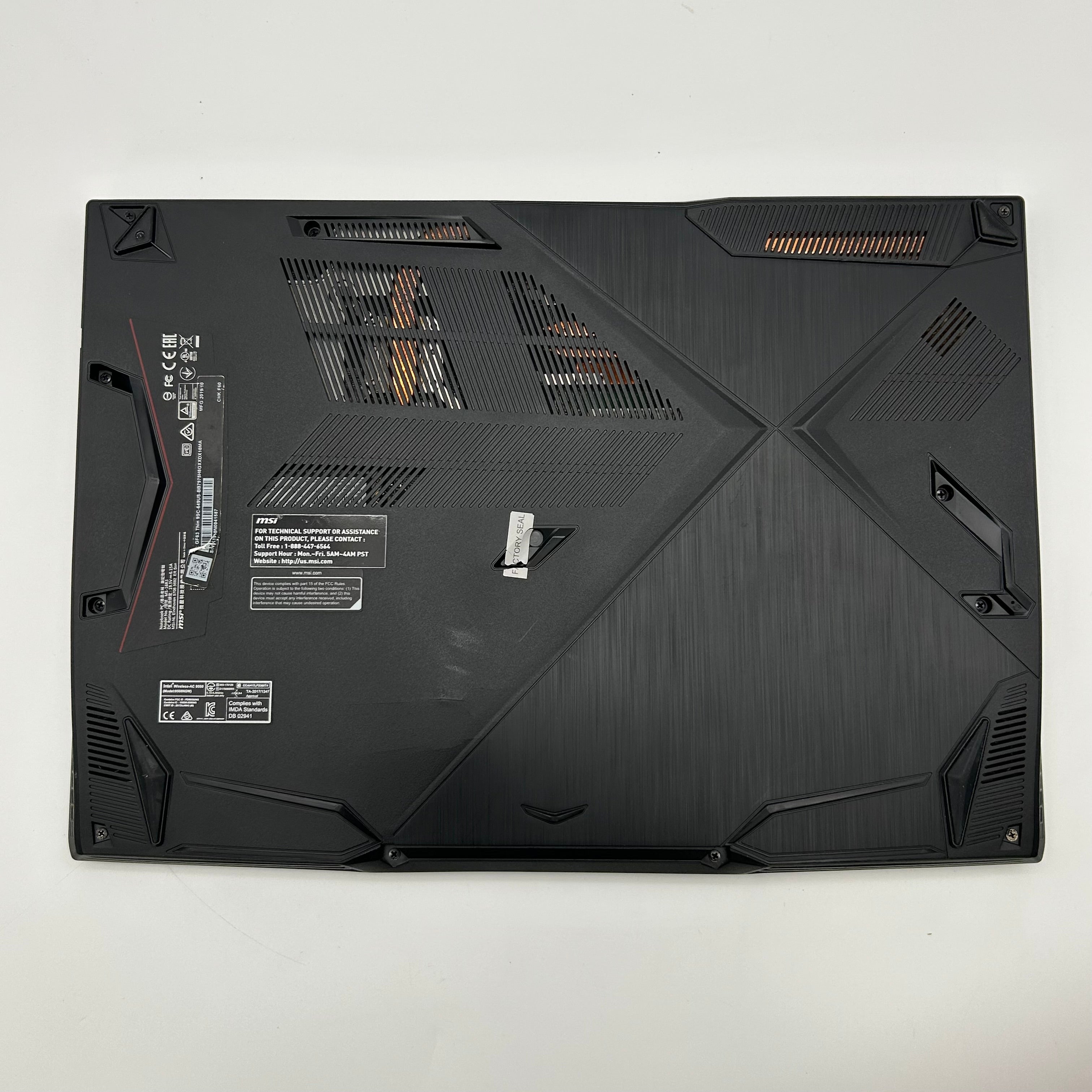 MSI GF63 Thin 15.6" Gaming Laptop | i7-9750H | GTX 1650 | 512GB (Trackpad Issue) - Used