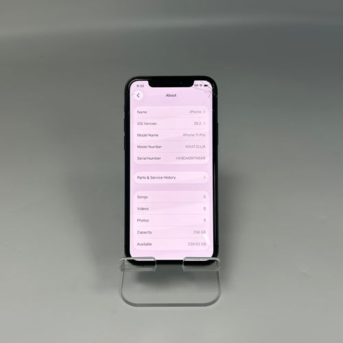 Apple iPhone 11 Pro 256GB Space Gray, Fully Unlocked (No Face ID)- *READ