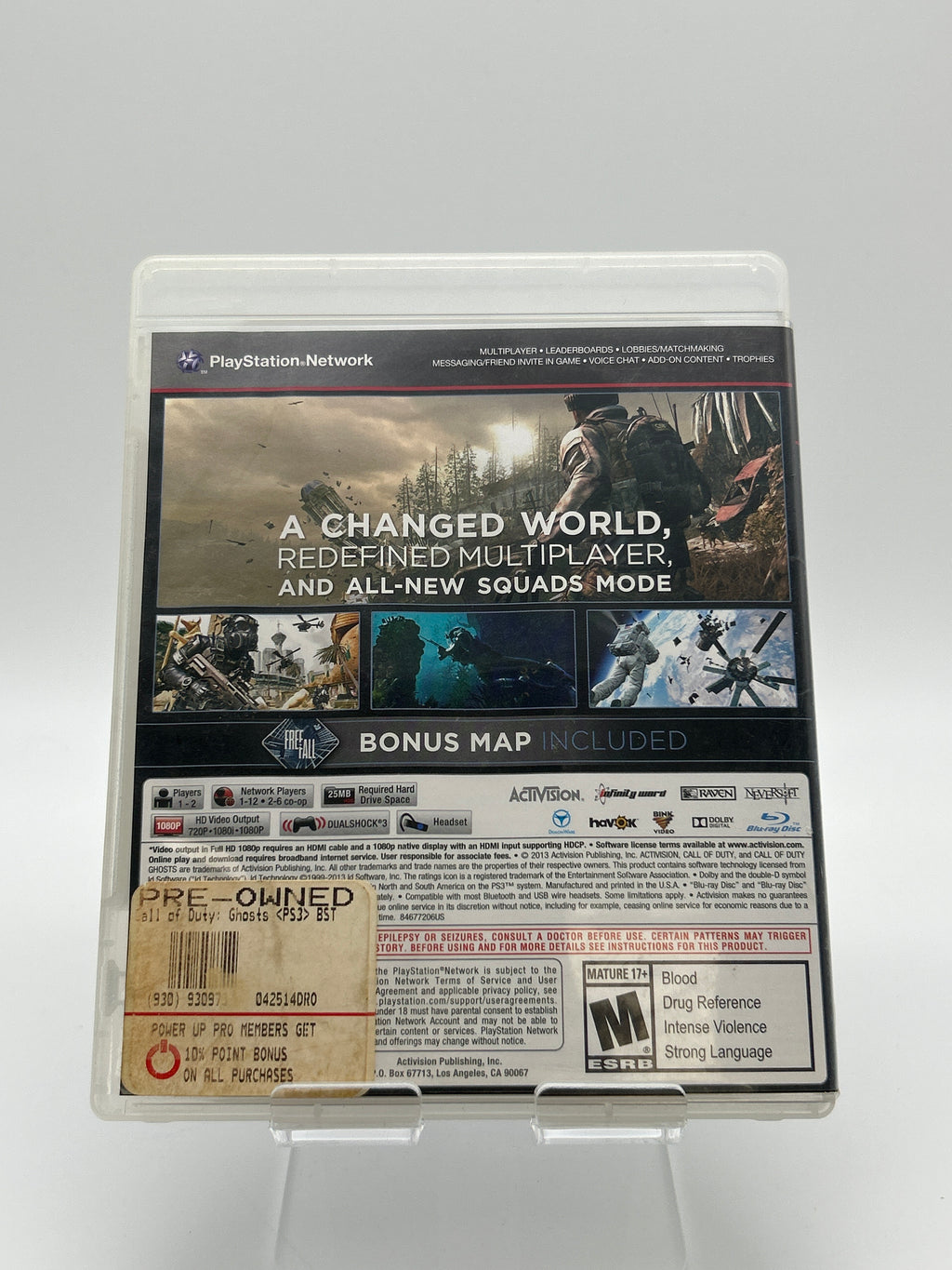 Playstation 3 Call of Duty Ghosts Video Game With Manual and Case - Used