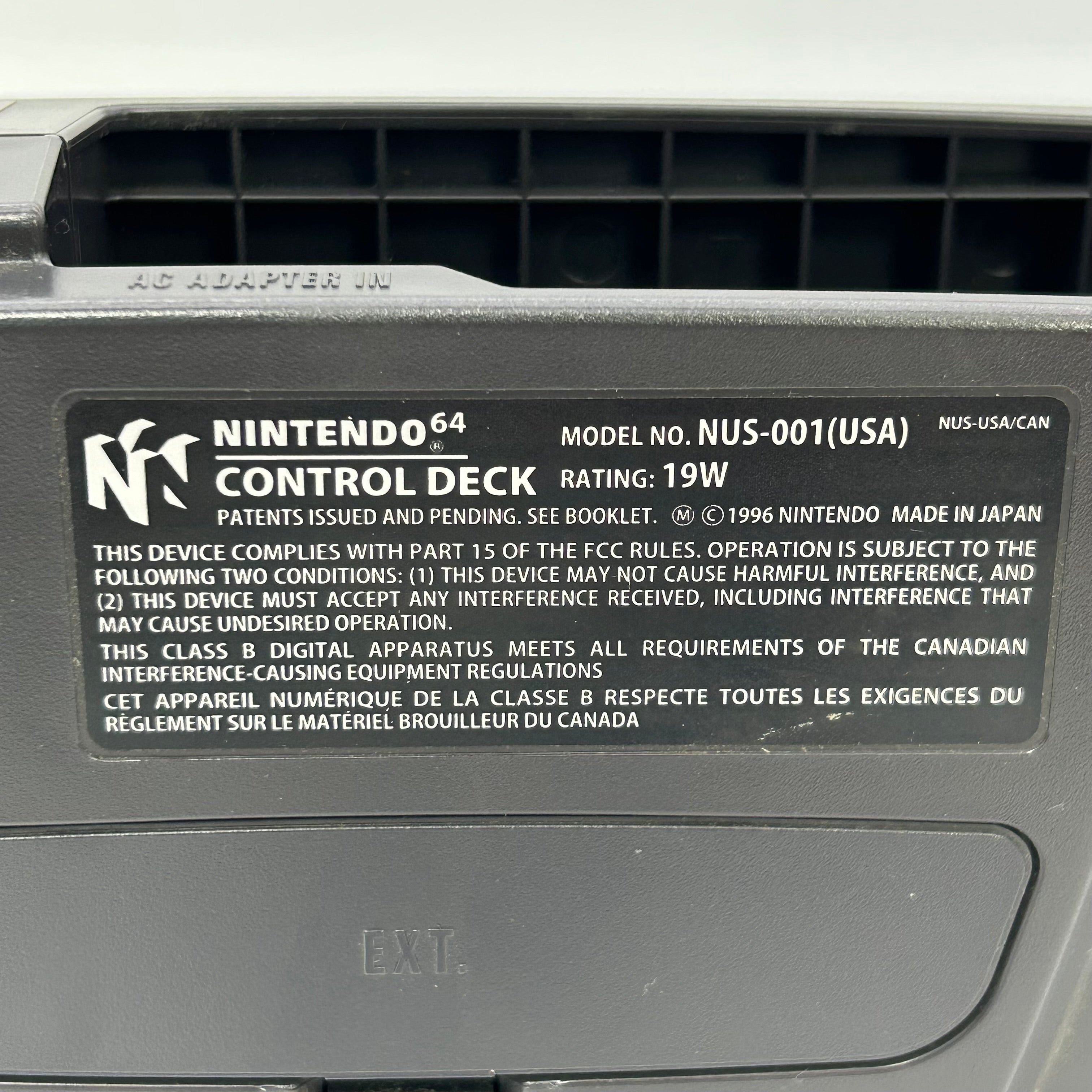 Nintendo 64 N64 Console NUS-001 w/Power Cord Powers On-UNTESTED-Parts Only