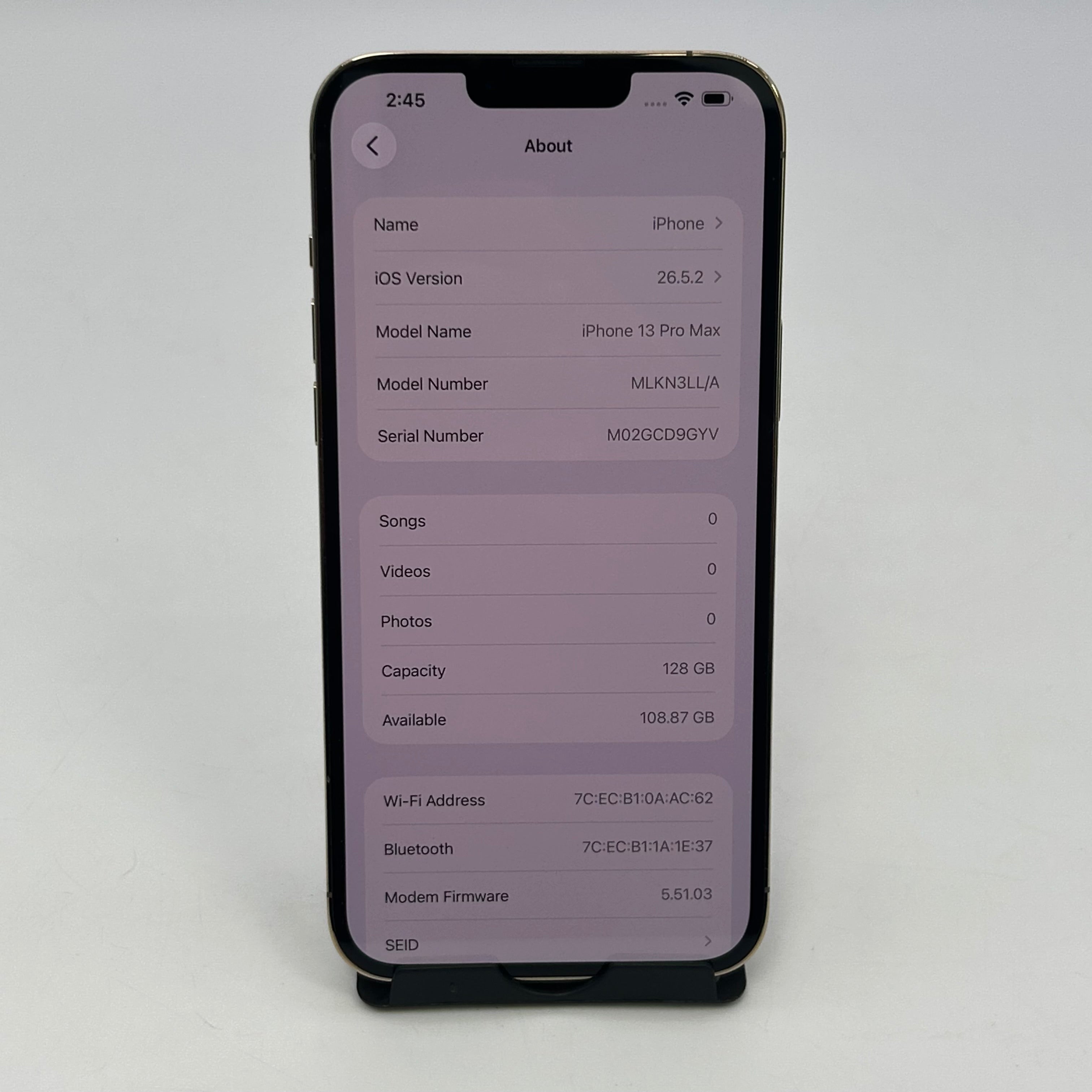 Apple iPhone 13 Pro Max A2484 128GB 86%BH Gold