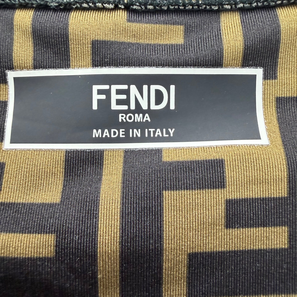 Fendi FF Zucca Monogram Cotton Short Sleeve T-Shirt Brown/Black - Large Size