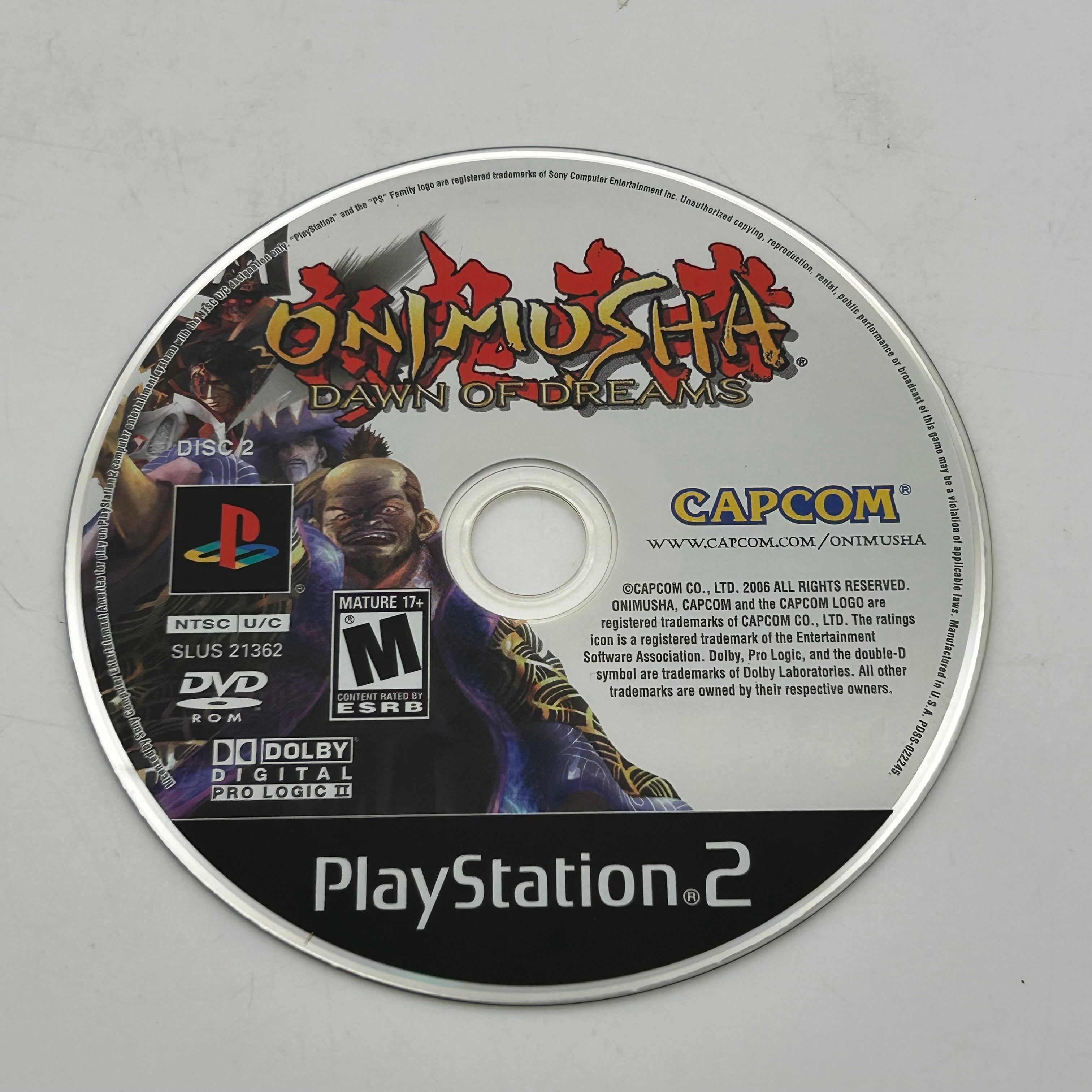 Onimusha: Dawn of Dreams PlayStation 2 PS2 - Disc Case Manual Inserts