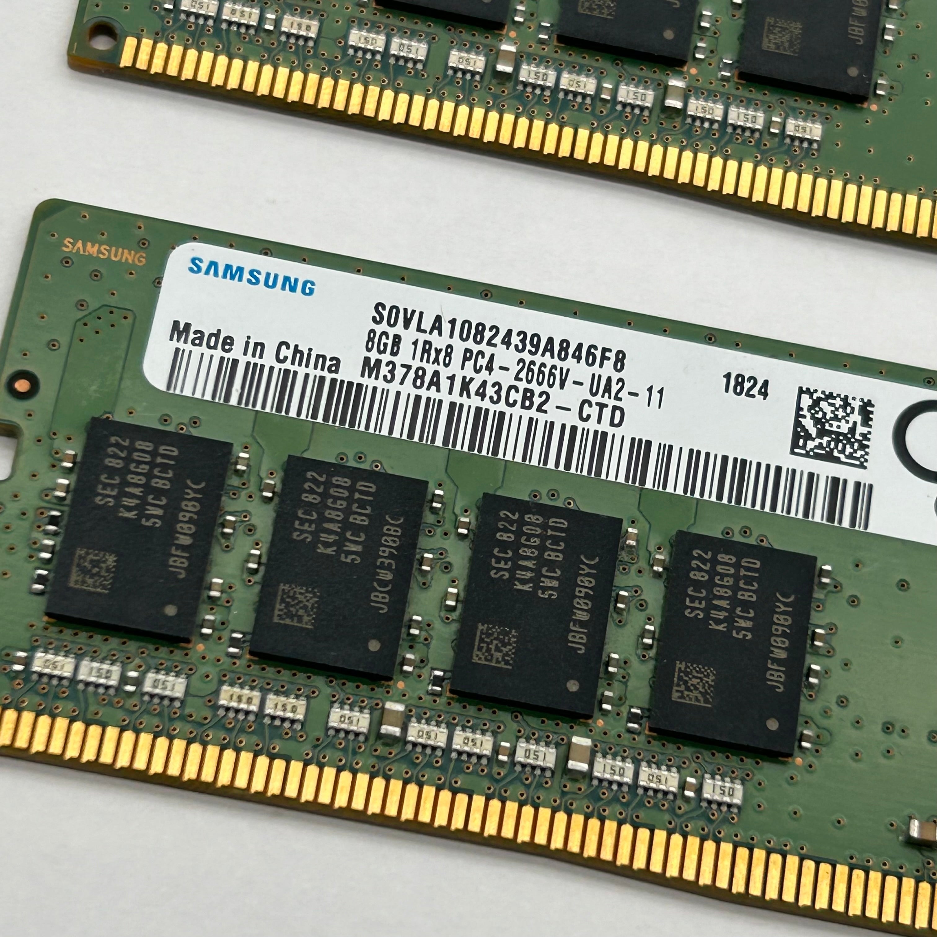 16GB (2x8GB) Samsung DDR4 RAM 2666MHz PC4-21300 Desktop Memory M378A1K43CB2-CTD UNTESTED