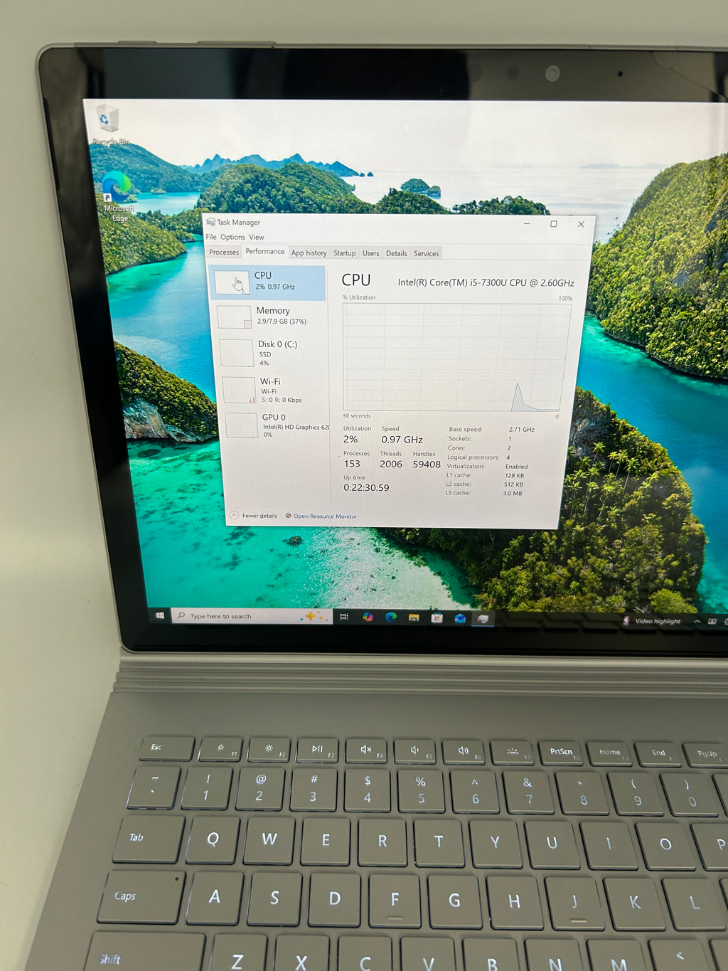 Microsoft Surface Book 2 13" i5-8350U 1.7 8GB RAM 128GB SSD Win11P