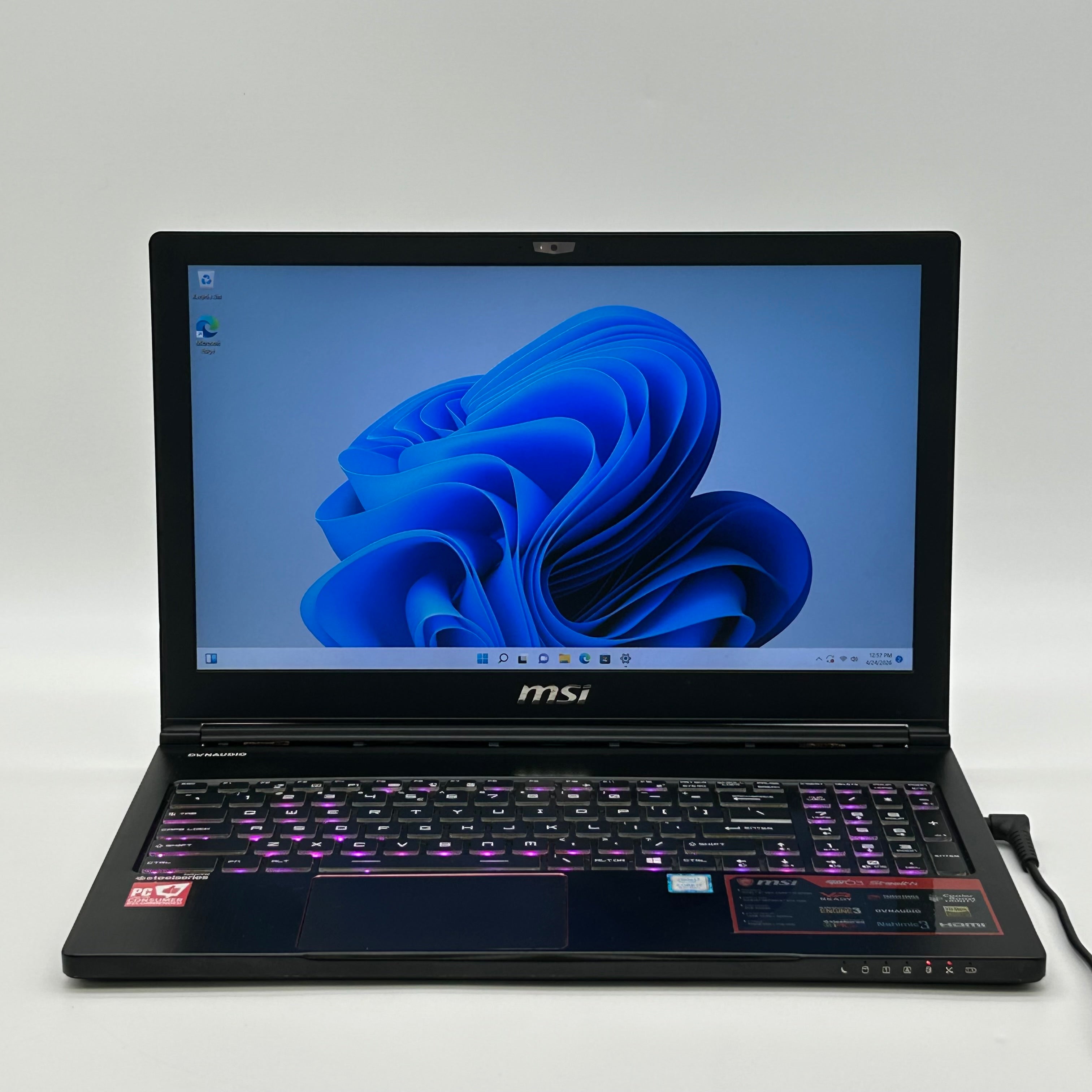 MSI GS63 Stealth 8RE 15.6" FHD 120Hz Intel Core i7-8750H 16GB RAM 256GB SSD 1TB HDD Black Gaming Laptop Used With Box