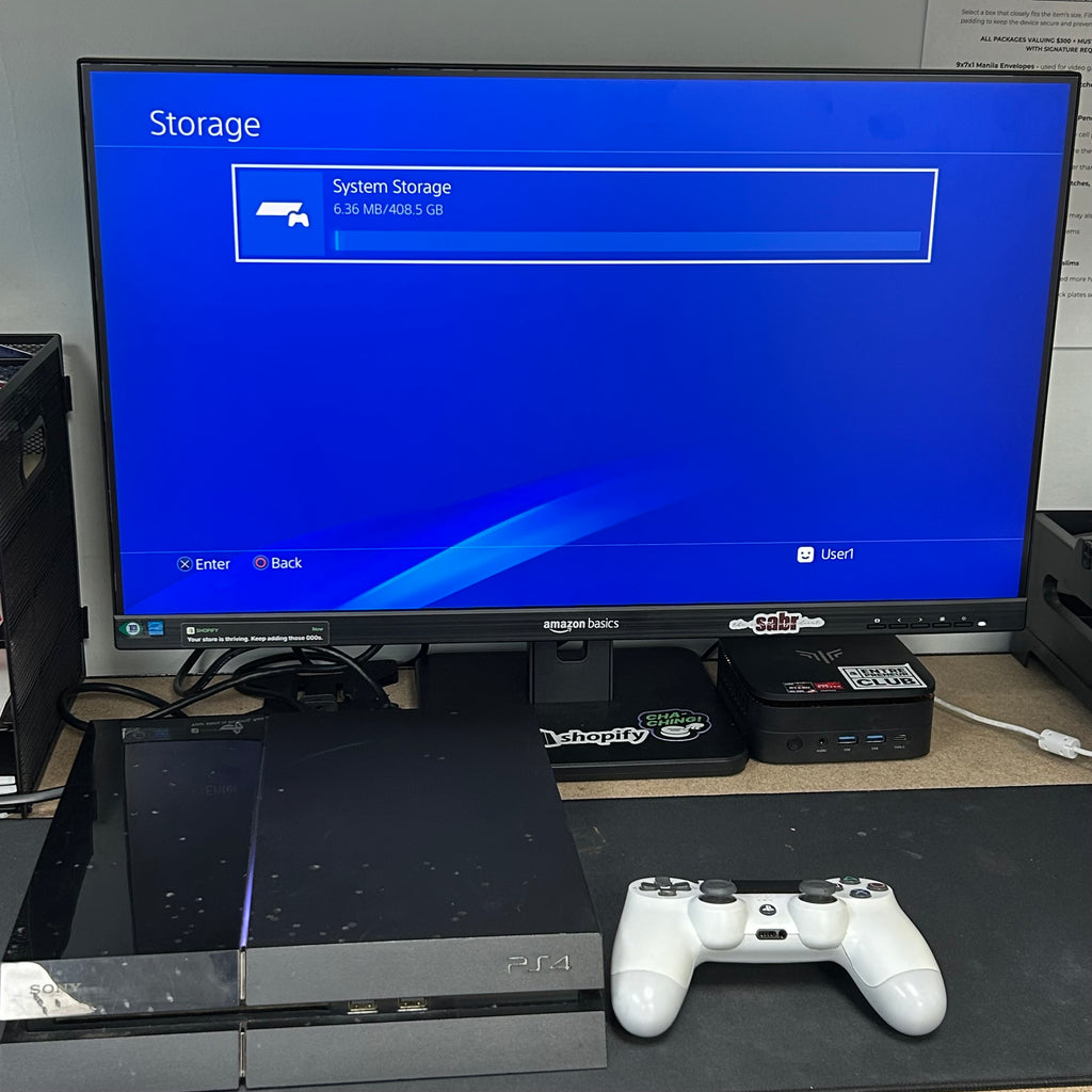 Sony PS4 Console 500GB CUH-1115A Bundle Black - Tested - Controllers Have Drift