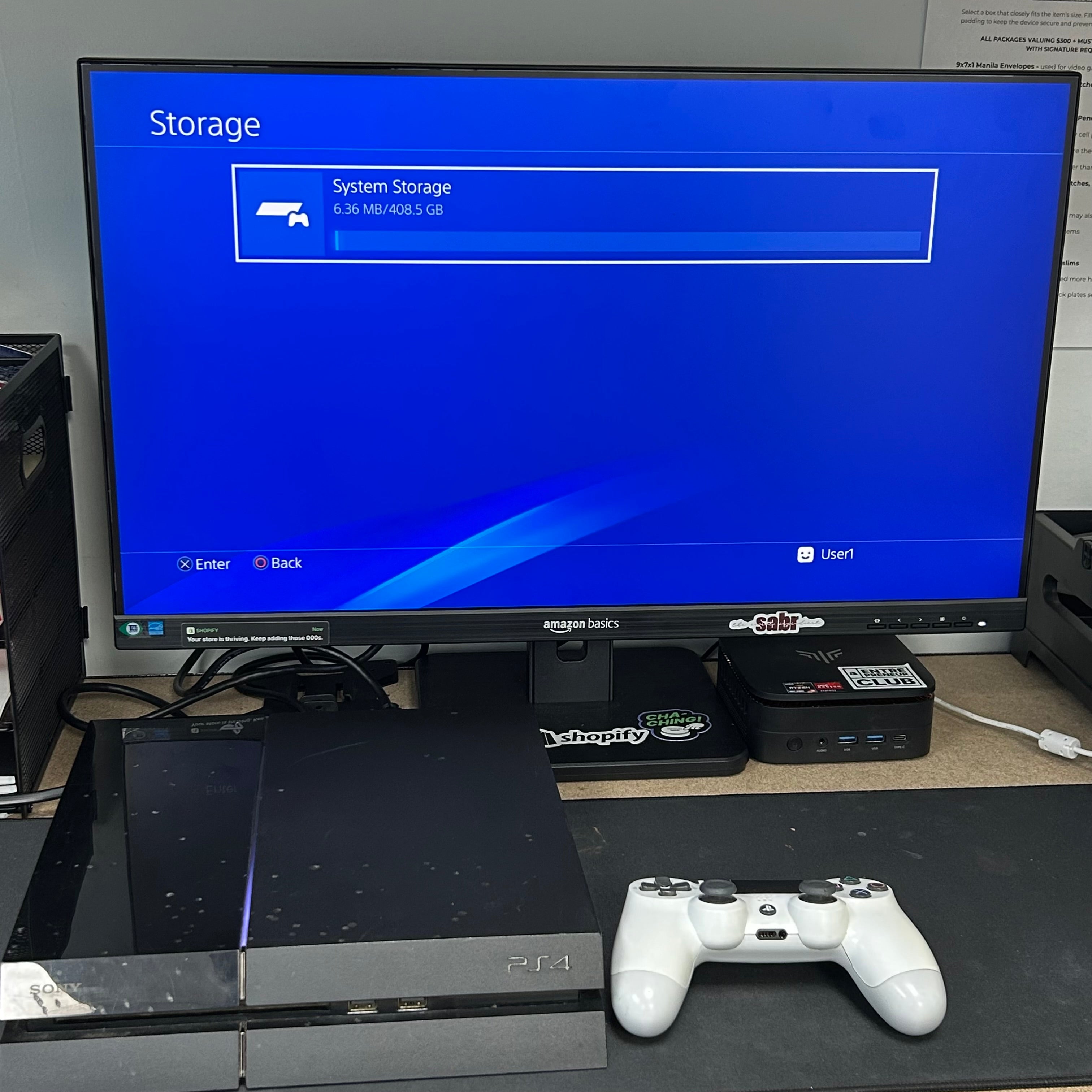 Sony PS4 Console 500GB CUH-1115A Bundle Black - Tested - Controllers Have Drift