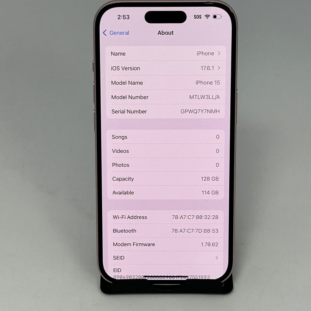 Apple iPhone 15 Pink Network Unlocked 128GB 99% BH
