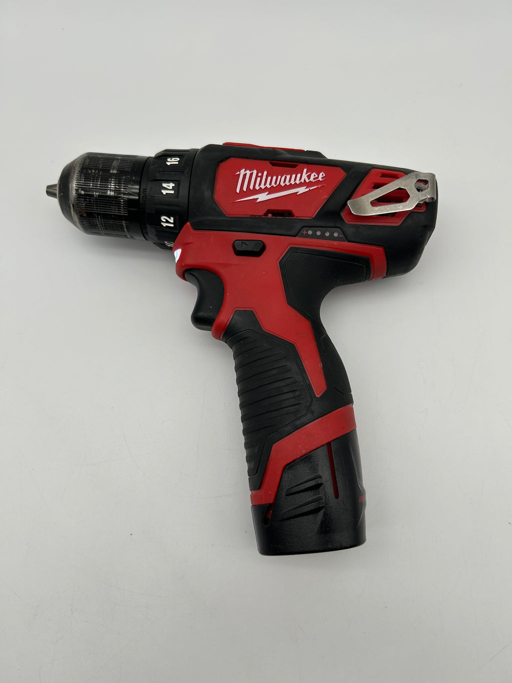 Milwaukee 2407-20 3/8" (10mm) Drill/Driver Red Used - C 2 Batteries