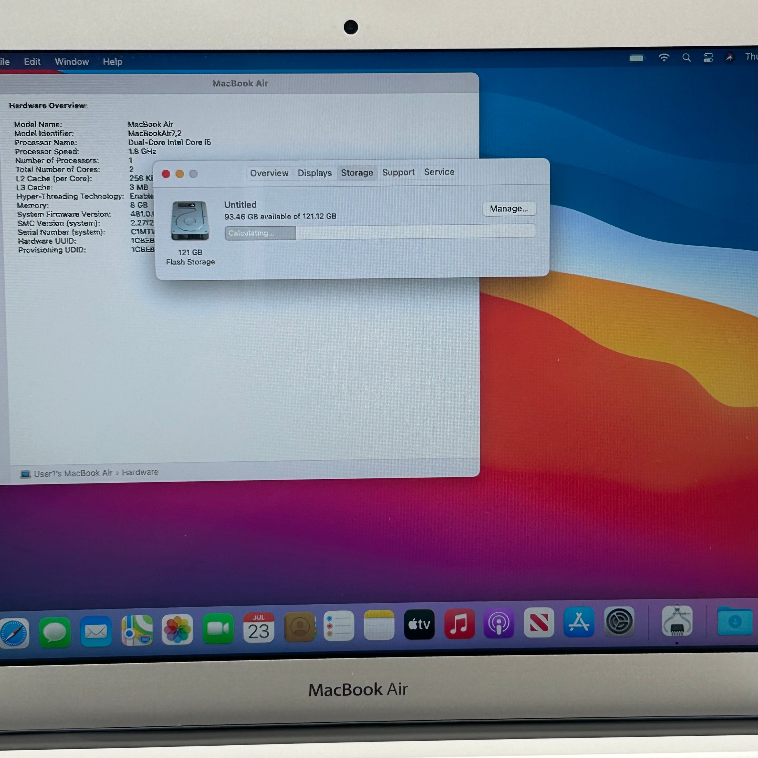 Apple MacBook Air 13" A1466 2017 Core i5 8GB 128GB Silver