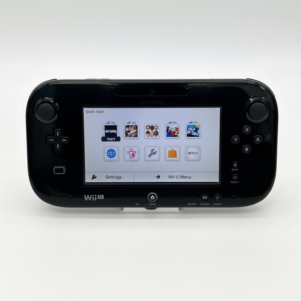 Nintendo Wii U GamePad Black WUP-010 FOR PARTS/REPAIR Untested Buttons/Net