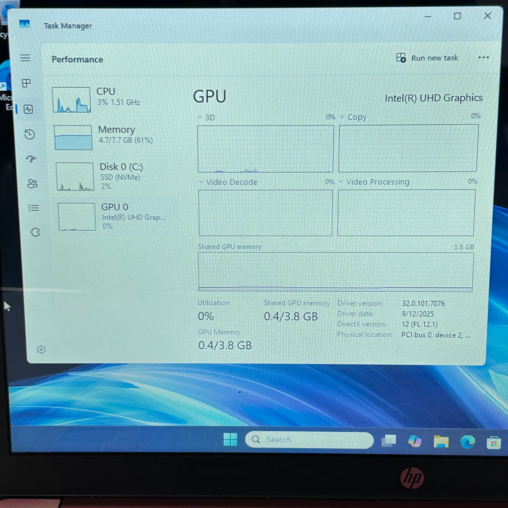 HP 15-FD0229DS 15.6" Laptop Intel N200, 8GB RAM, 256GB SSD, w/ Charger