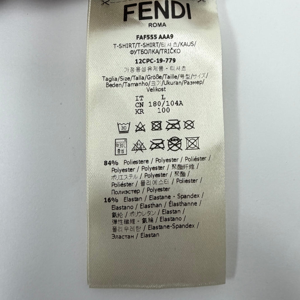 Fendi FF Zucca Monogram Cotton Short Sleeve T-Shirt Brown/Black - Large Size