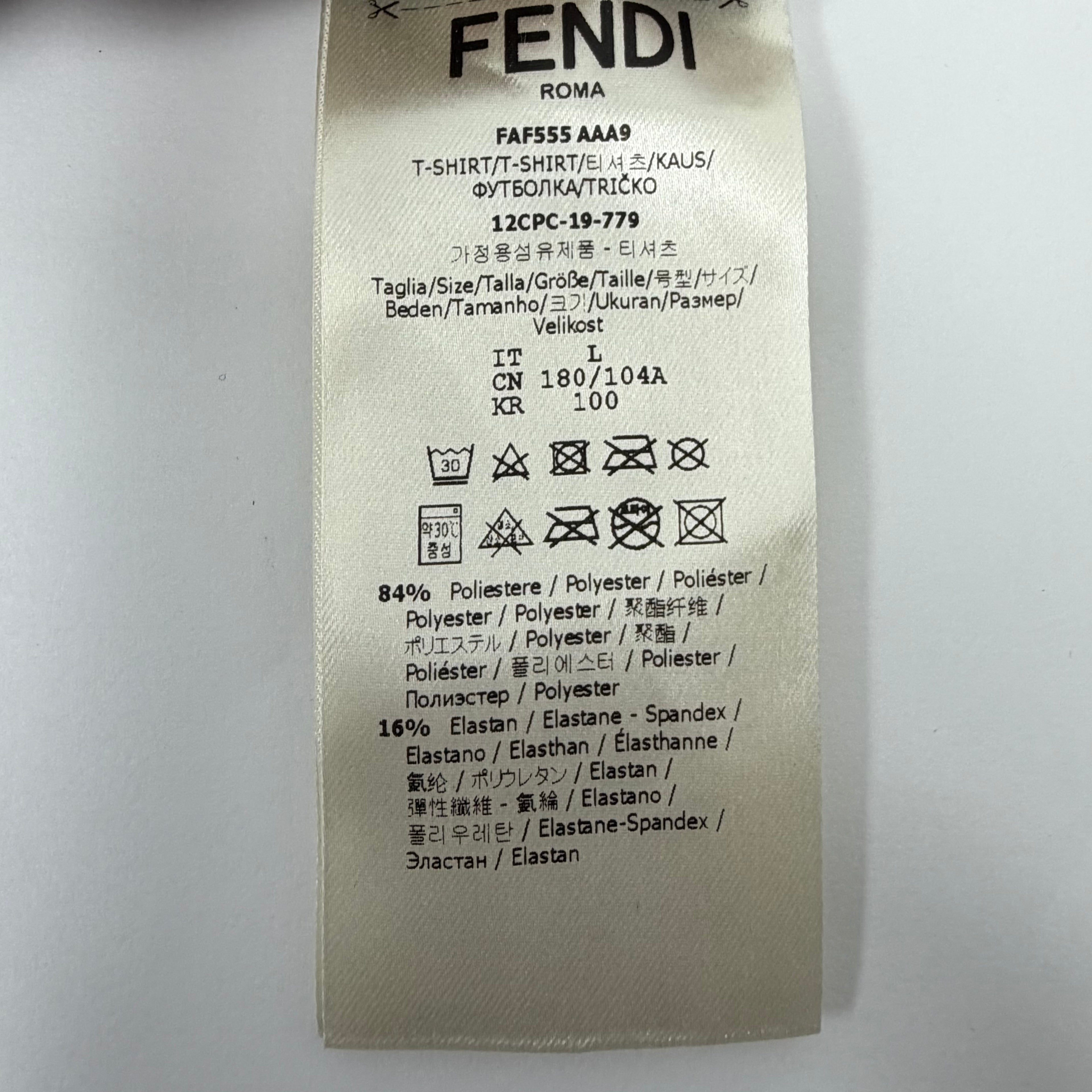 Fendi FF Zucca Monogram Cotton Short Sleeve T-Shirt Brown/Black - Large Size