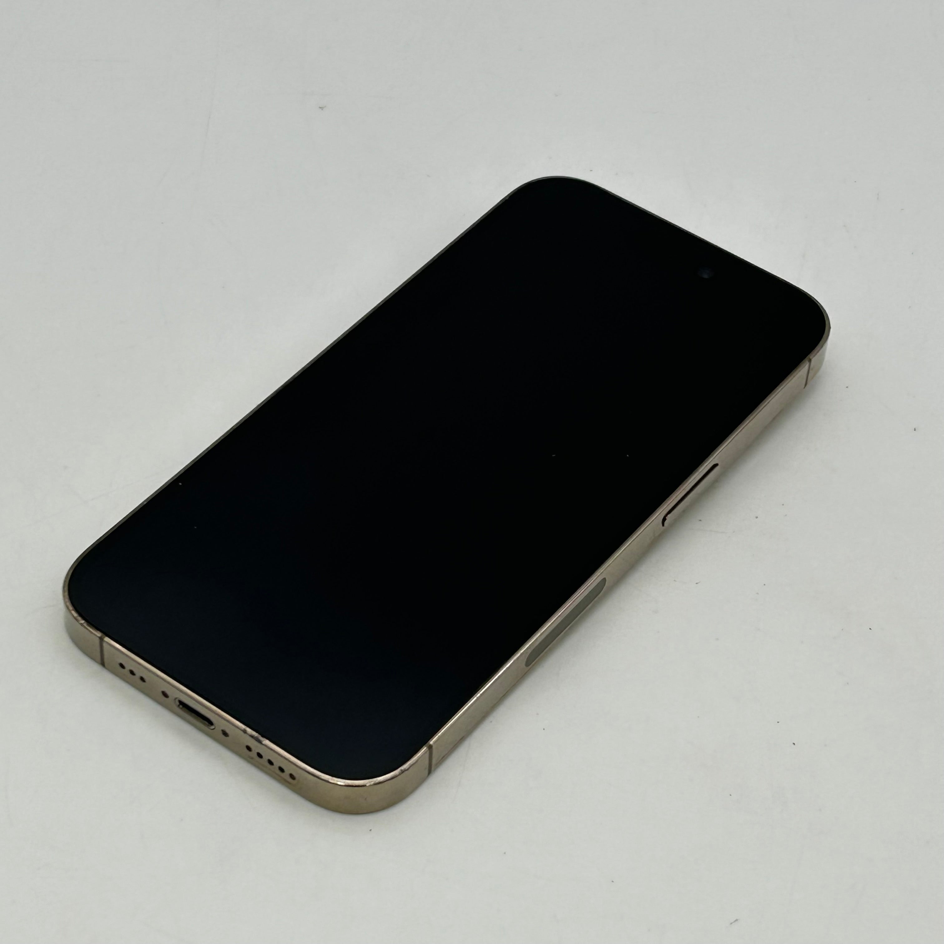 Apple iPhone 14 Pro - 128GB - Gold (Unlocked) CRACKED BACK - 77% BH