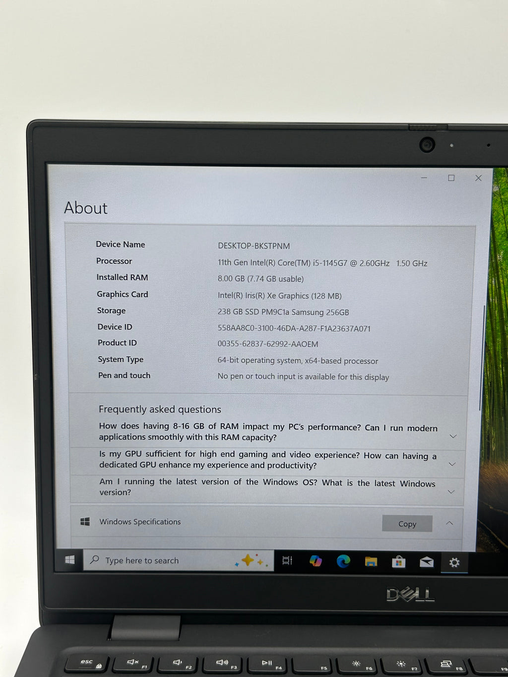 Dell Latitude 3420 14-inch Intel Core i5-1145G7 8GB RAM 256GB NVMe SSD Black