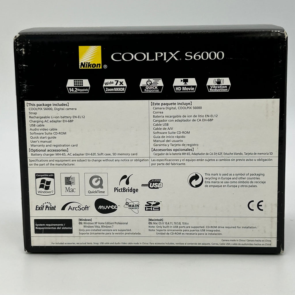 Nikon COOLPIX S6000 14.2MP Digital Camera Bronze - Bundle With Box & Case - VGC