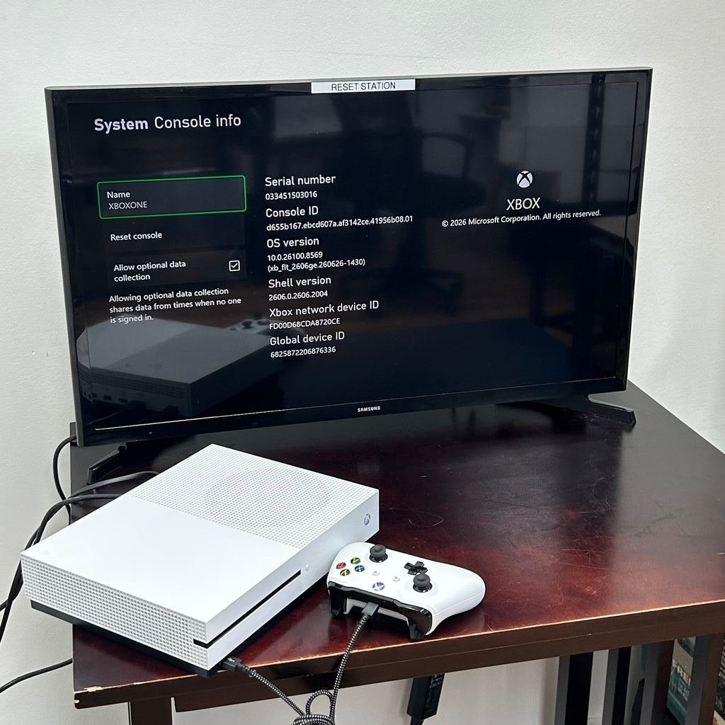 Microsoft Xbox One S 1681 1TB White Console w/ Controller & Cables  - Tested