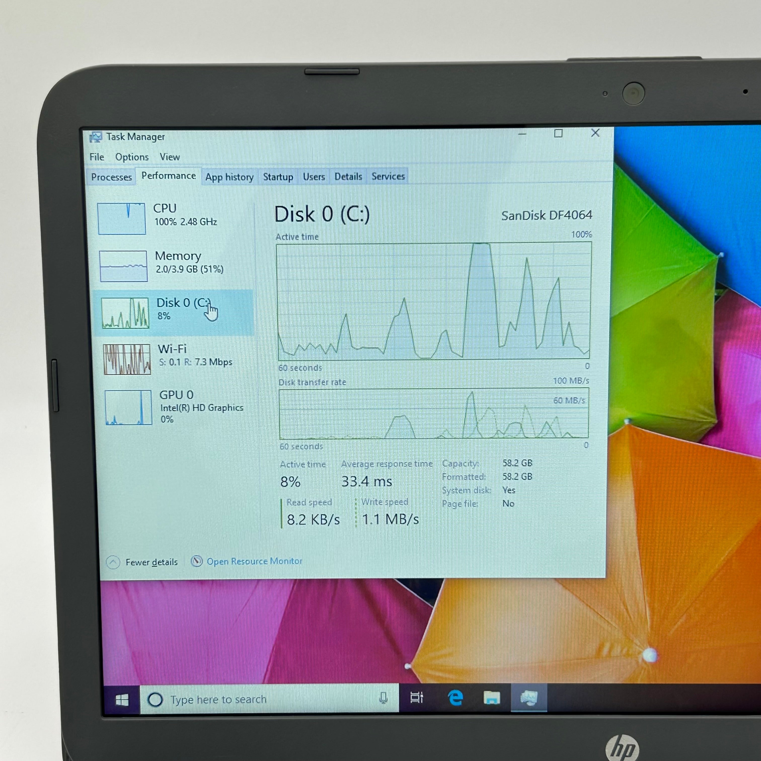 HP Stream 14-CB012DX 14" Celeron N3060 4GB RAM 64GB SSD Win 10