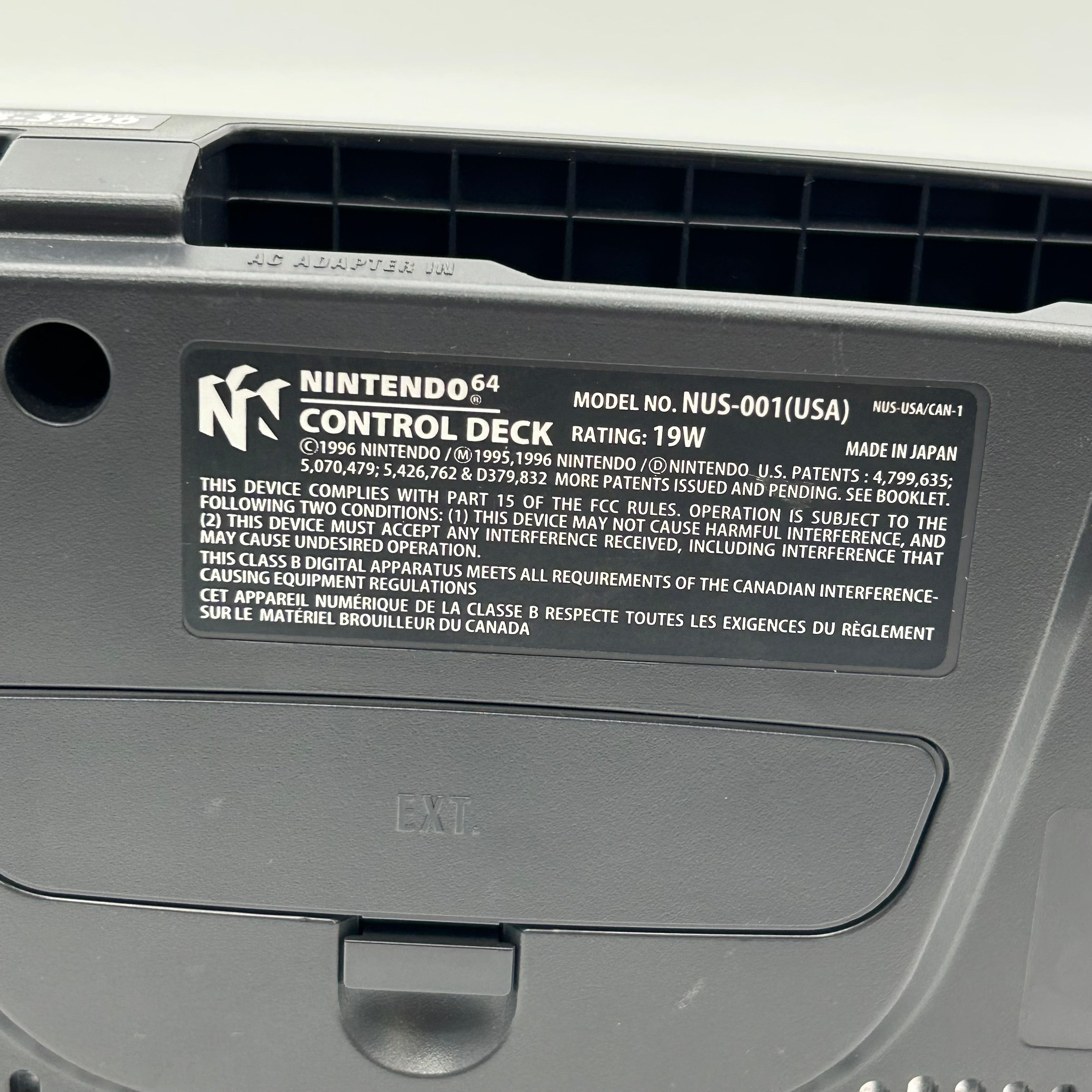 Nintendo 64 Charcoal Console N64 Bundle 3 Controllers AC Adapter Untested