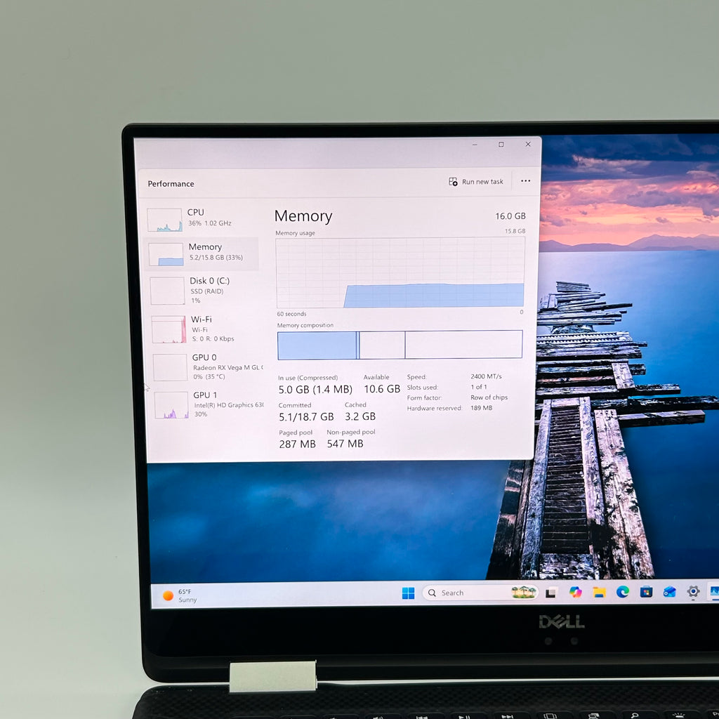 Dell XPS 15 9575 15.6" Touch 2-in-1 Laptop - i7-8705G 3.10GHz 16GB RAM 256GB SSD