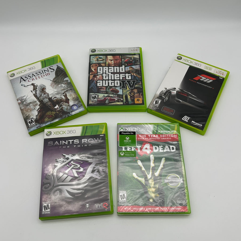 Xbox 360 Slim 250GB Gaming Set – 13 Games & 3 Controllers: 1 Functional & 2 Defective - Used
